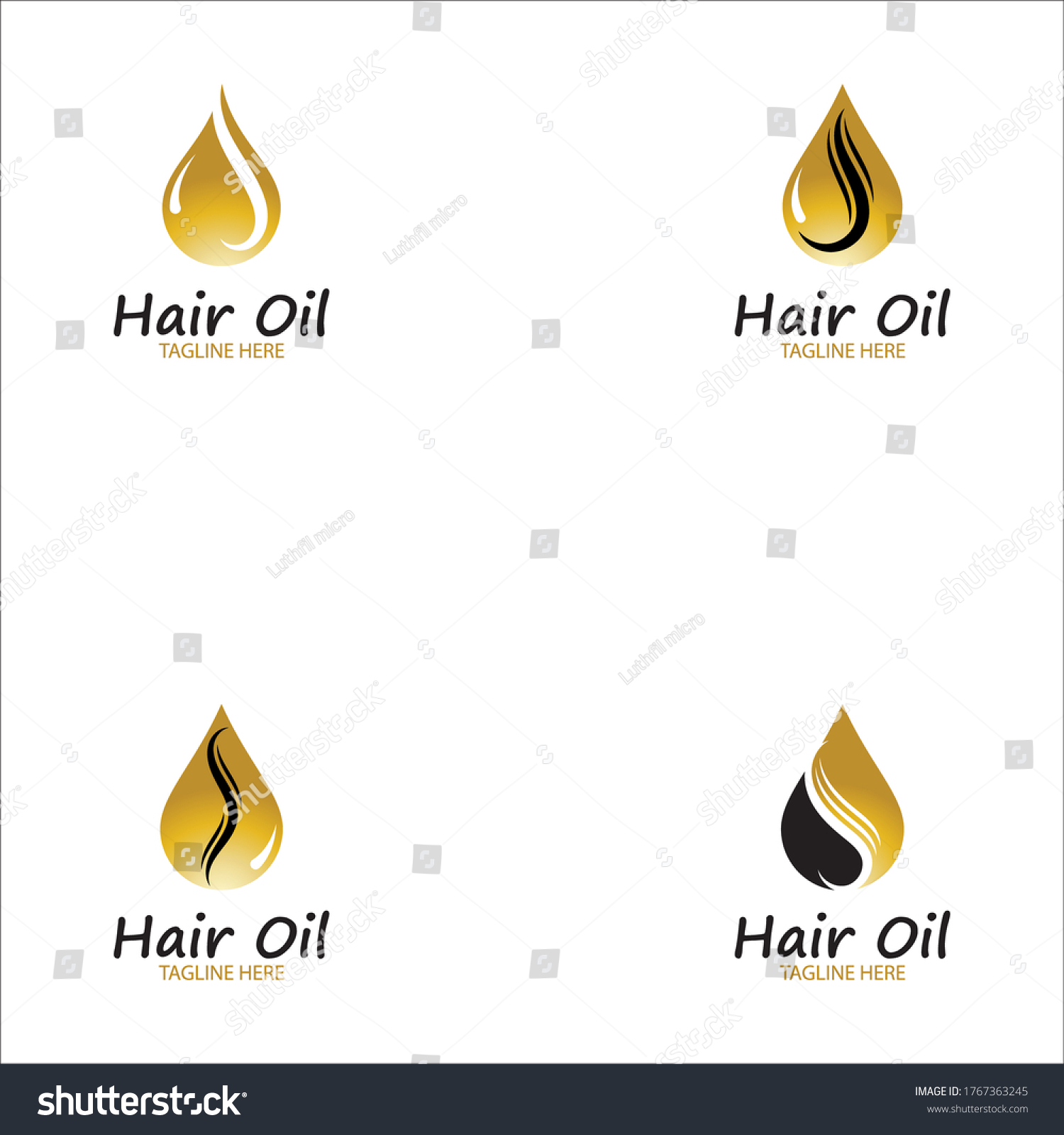 Hair Oil Essential Logo Drop Oil Stock Vector (Royalty Free) 1767363245