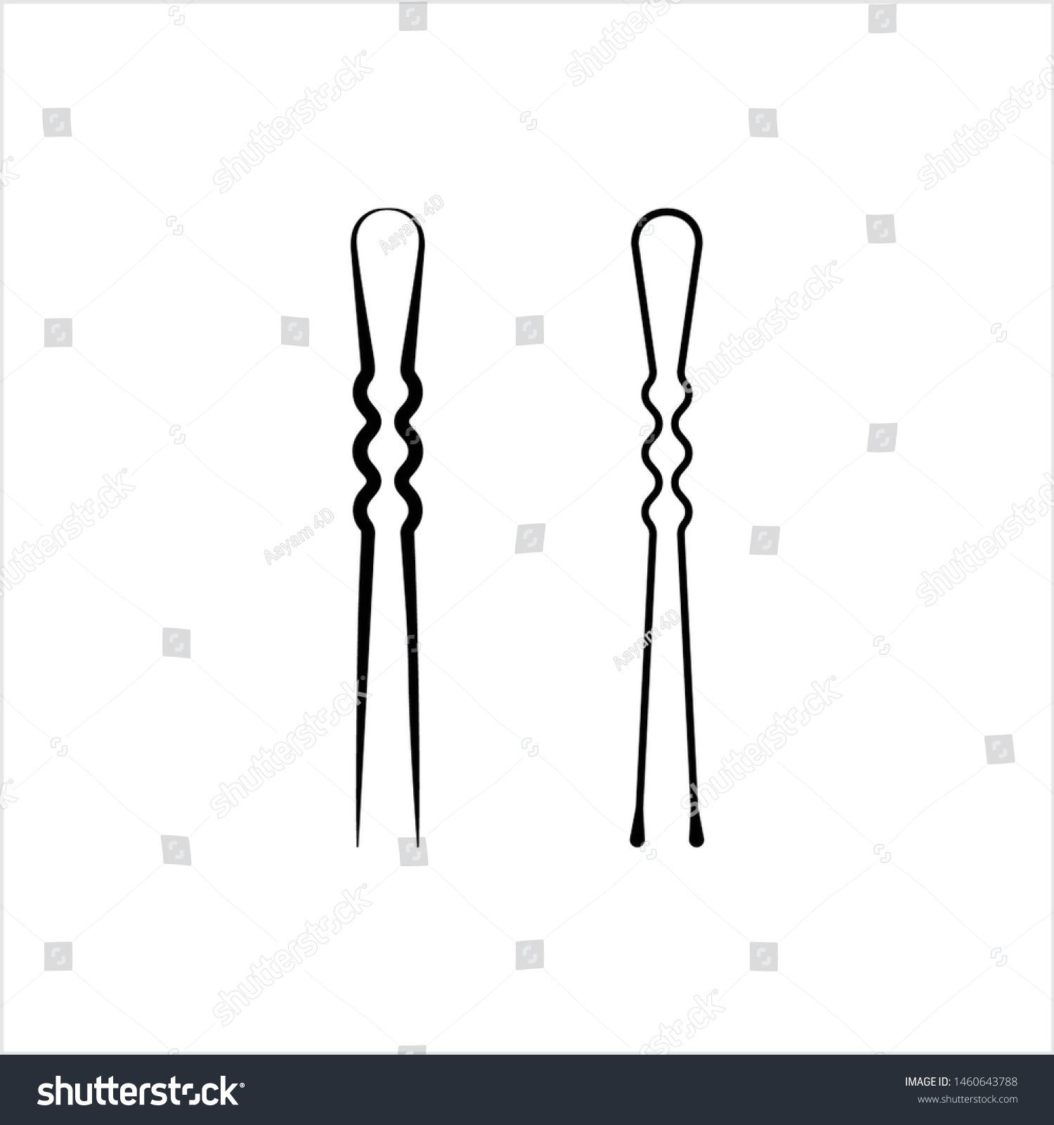 Hair Pin Icon Hair Bobby Pin Stock Vector Royalty Free 1460643788