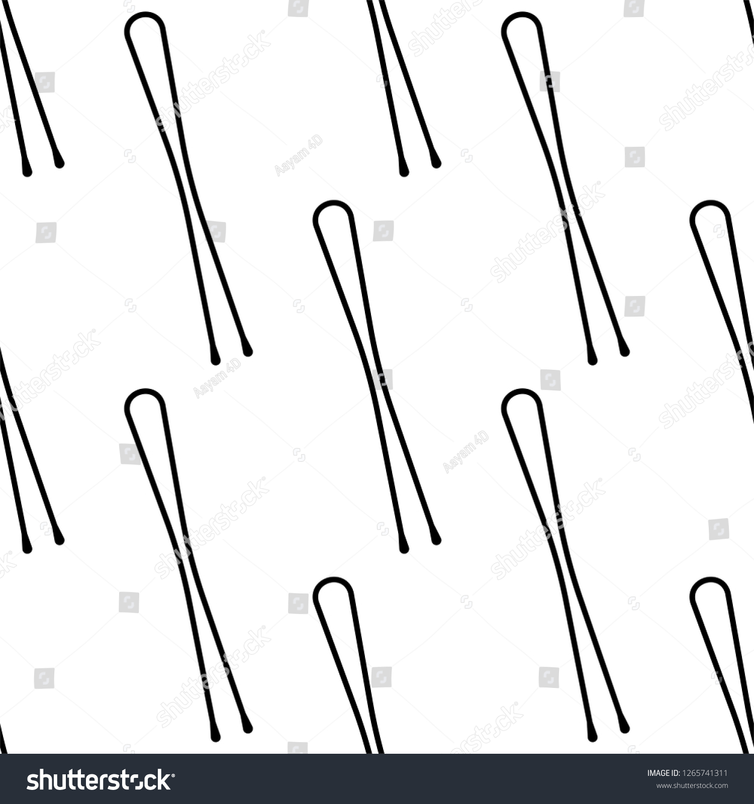 Hair Pin Icon Seamless Pattern Hair Stock Vector Royalty Free
