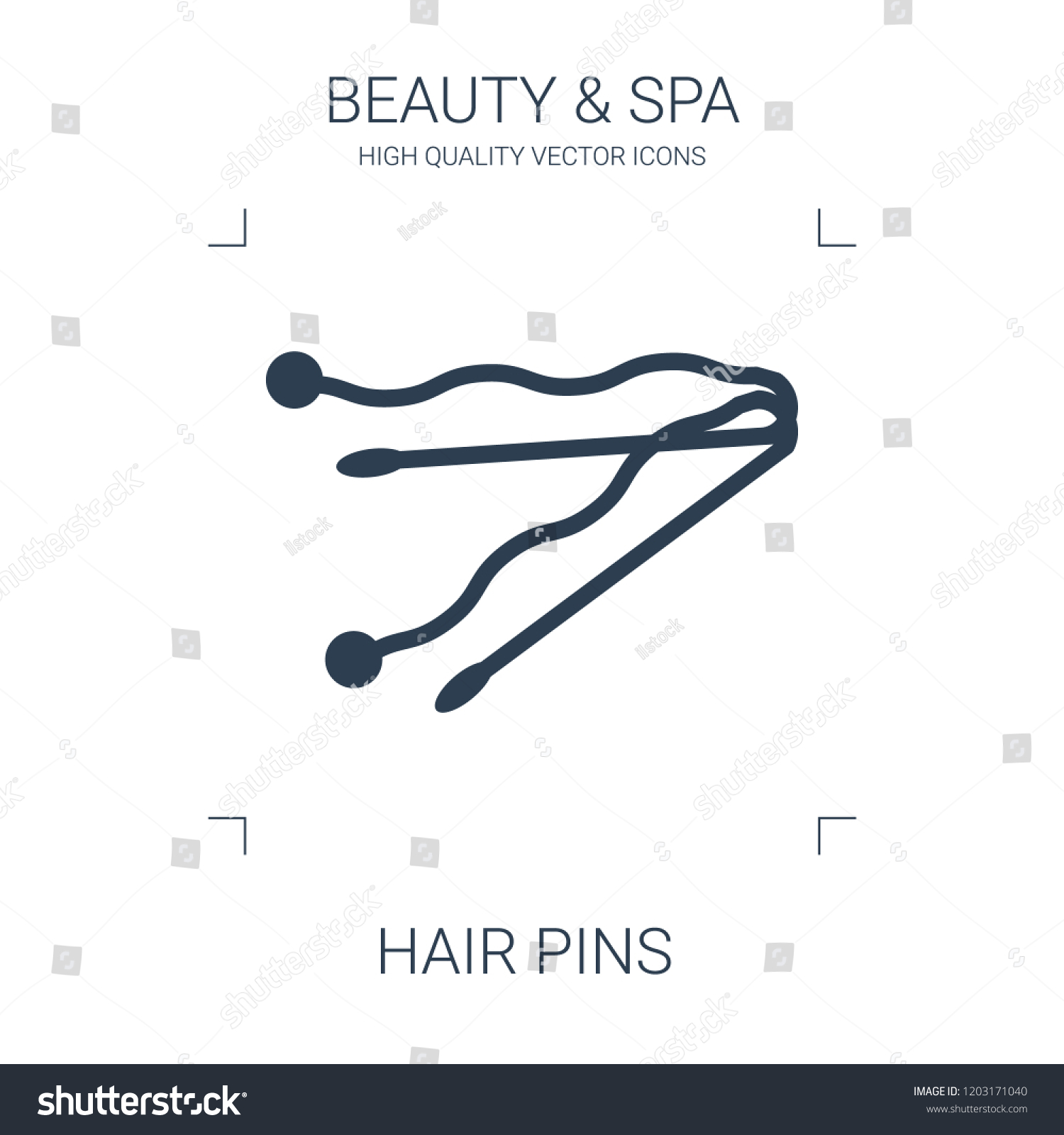 Hair Pins Icon High Quality Filled Stock Vector Royalty Free