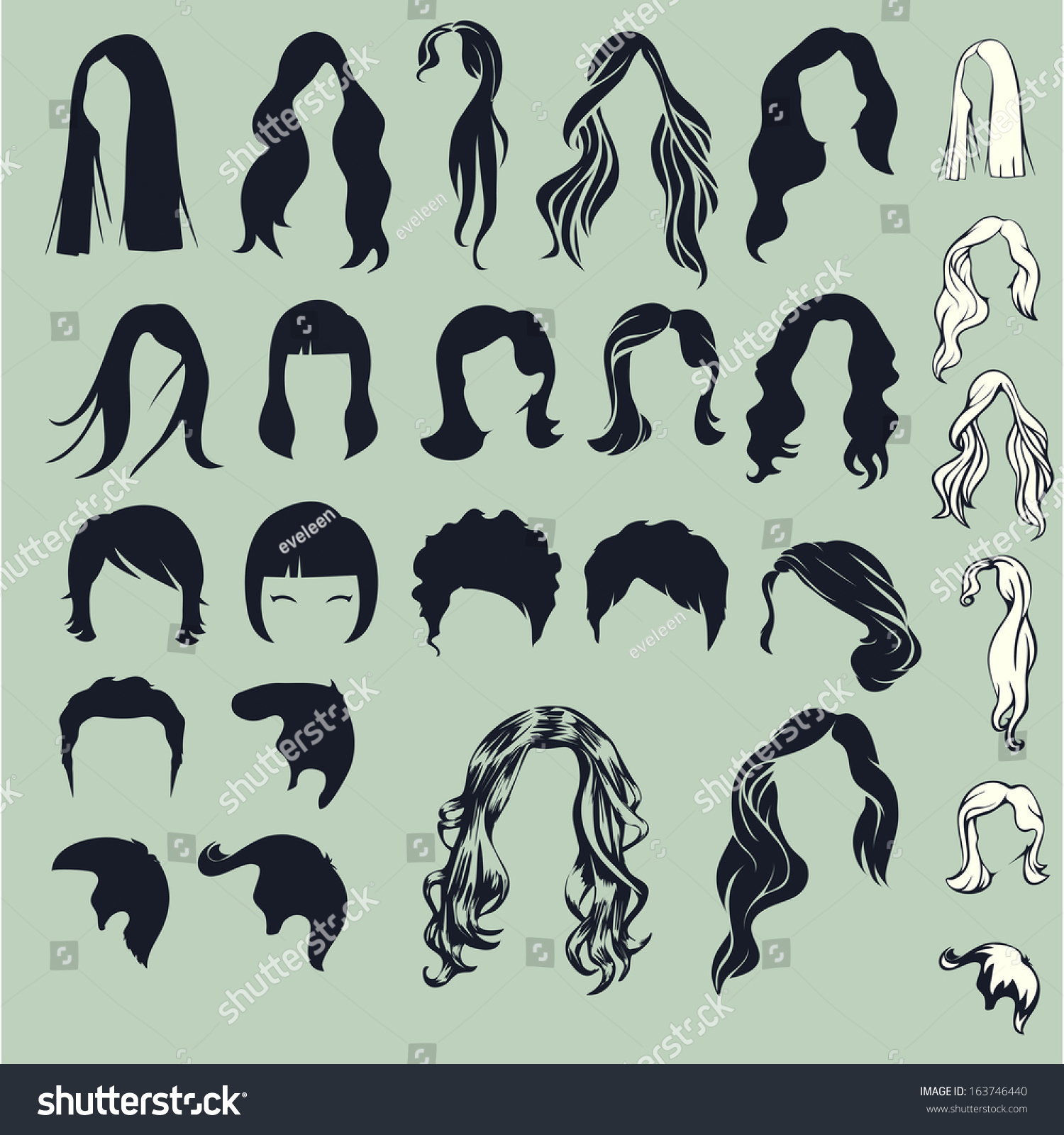 Hair Silhouettes Woman Hairstyle Beauty Salon Stock Vector Royalty Free