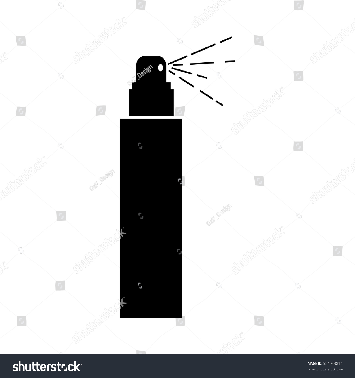 black spray bottle spraying, simple design clip art preview