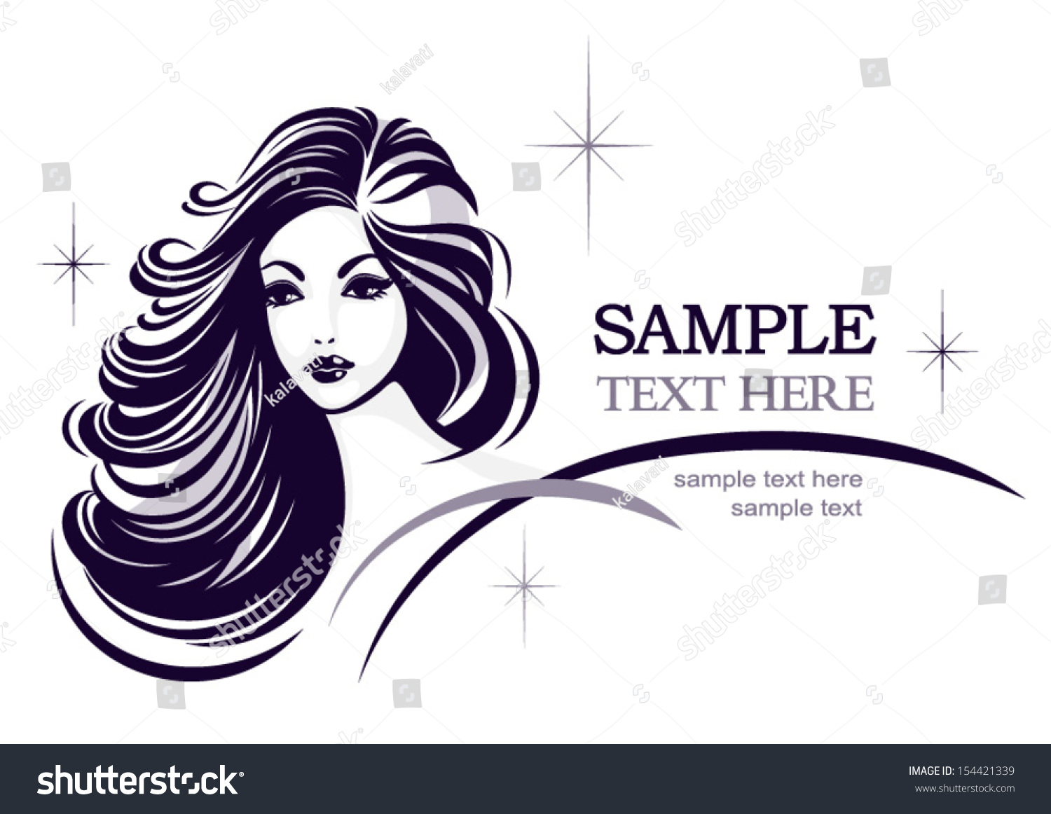 Hair Stile Icon Girls Face Vector Stock Vector (Royalty Free) 154421339 ...