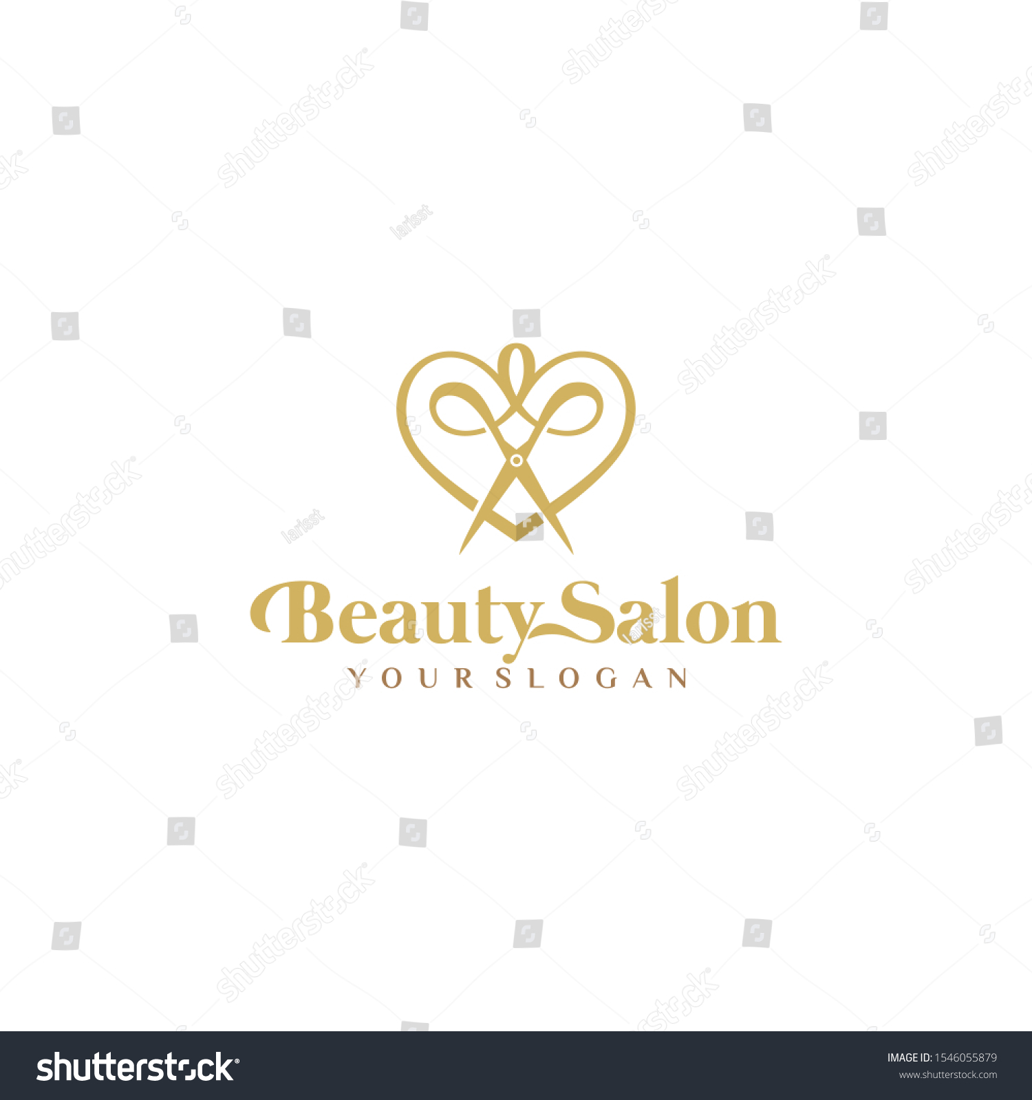 Haircut Salon Logo Scissor Vector Illustration Stock Vector (Royalty ...