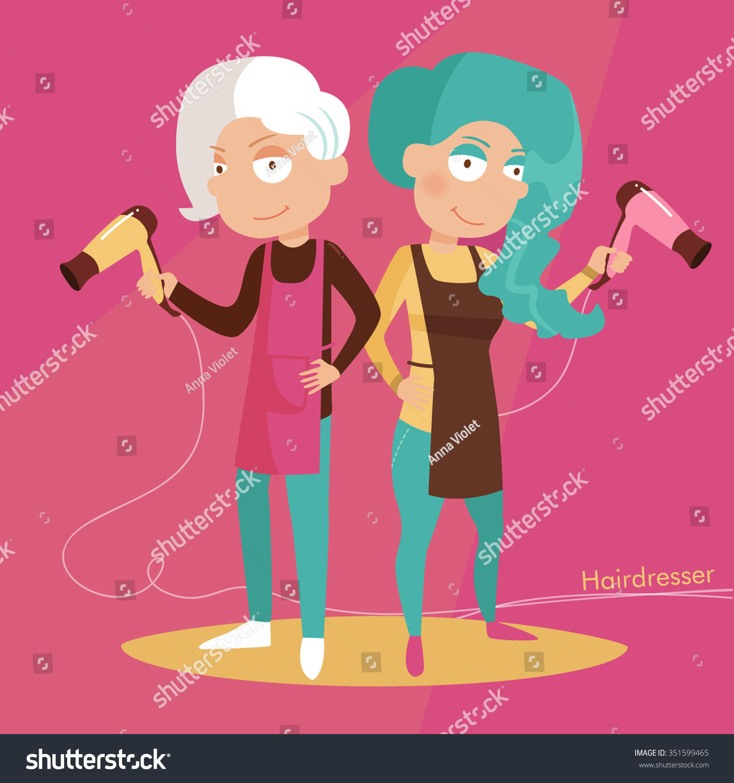 Hairdressers Vector Isolated Illustration Cartoon Characters Stock Vector Royalty Free 351599465