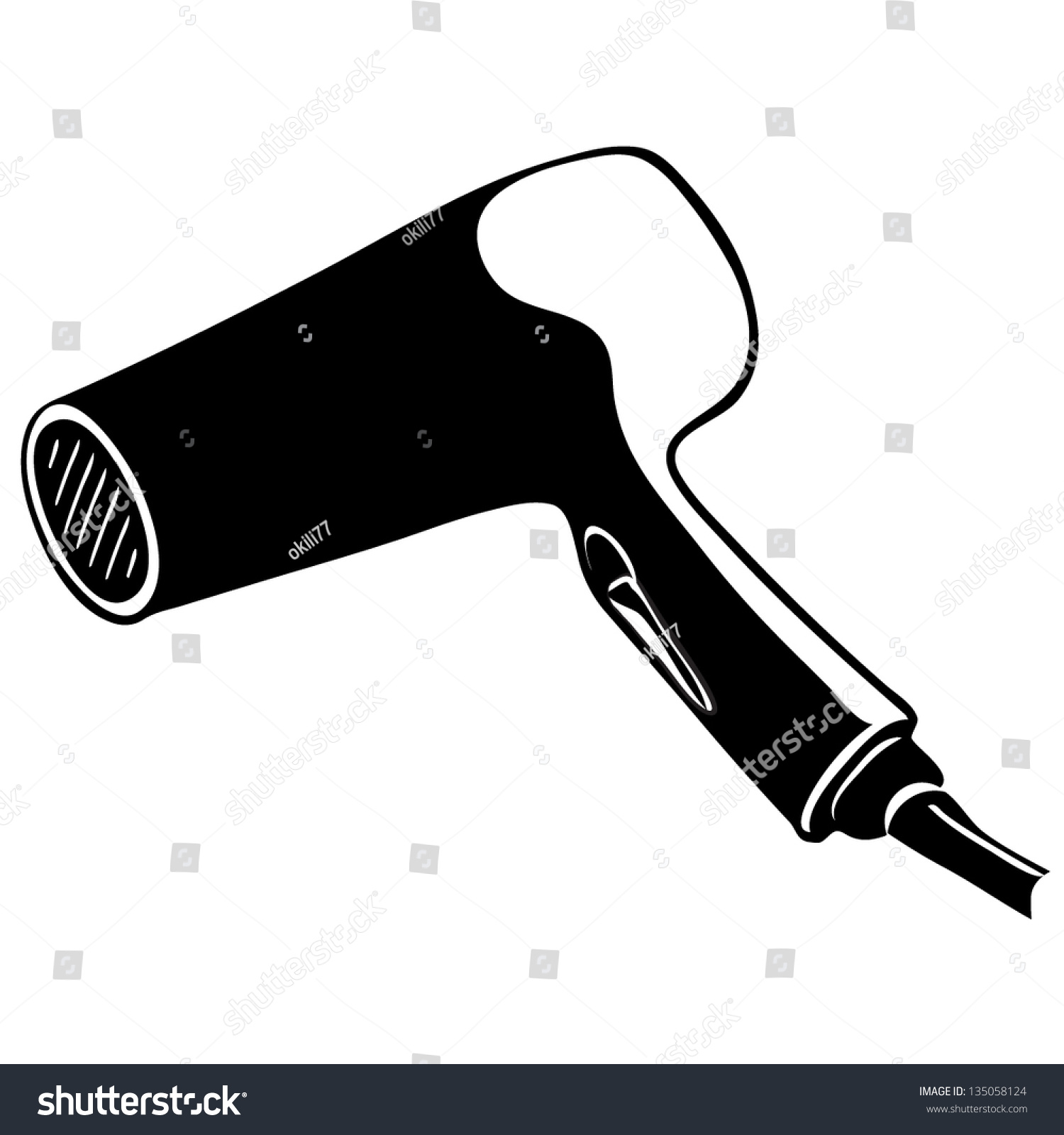 Hairdryer Silhouette Vector - 135058124 : Shutterstock