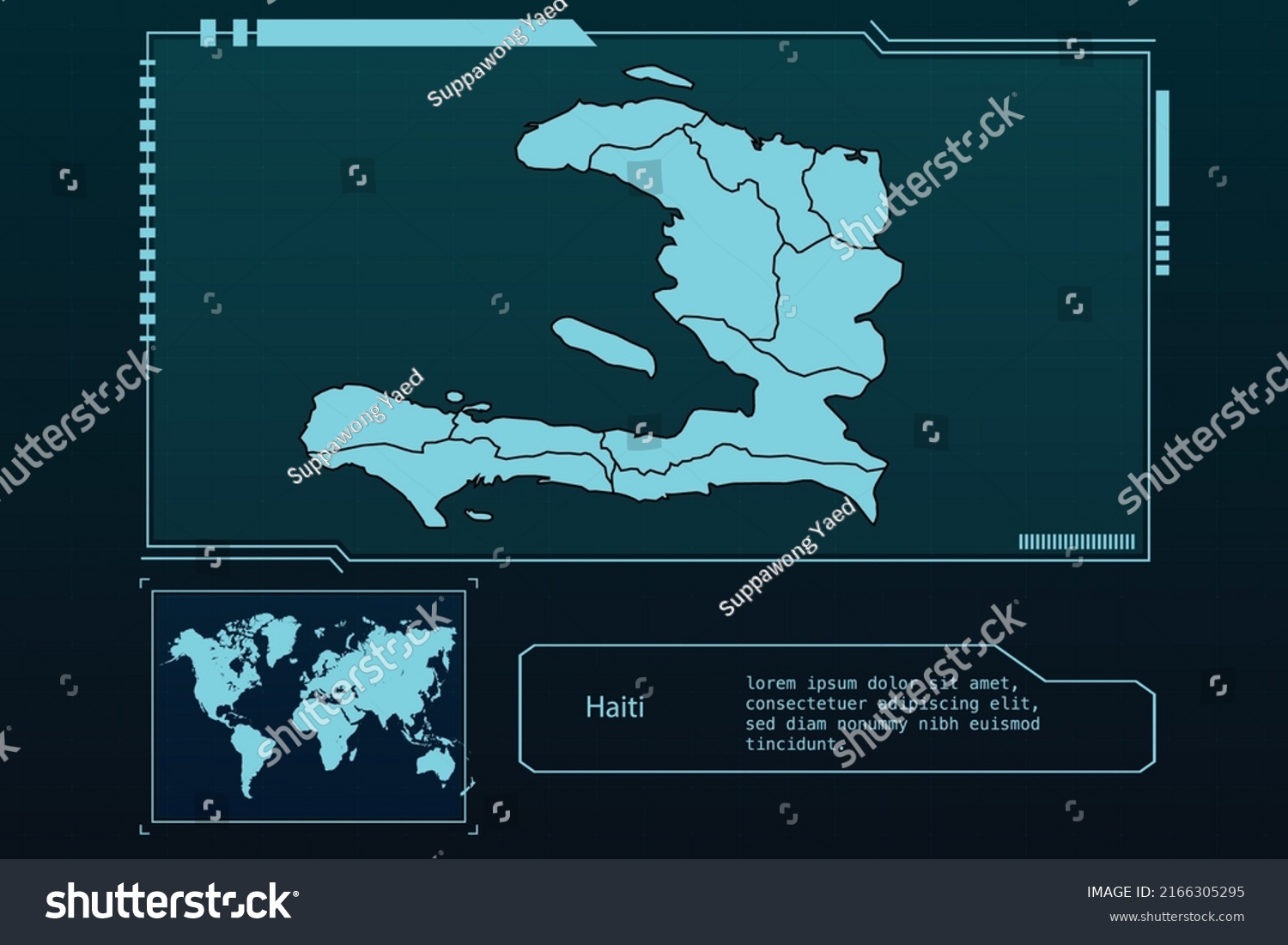 Haiti Map Futuristic Infographic Map Element Stock Vector Royalty Free   Stock Vector Haiti Map Futuristic Infographic Map Element Collection Background 2166305295 