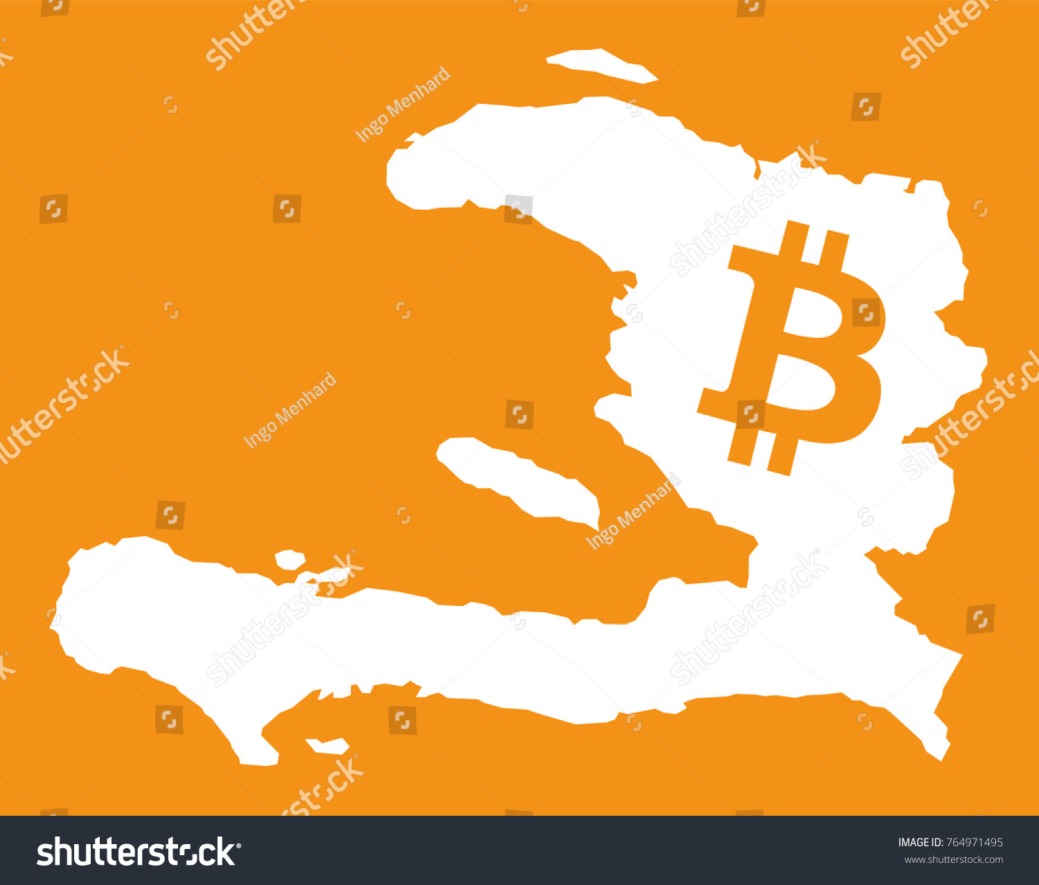 Haiti Map Bitcoin Crypto Currency Symbol Stock Vector Royalty Free