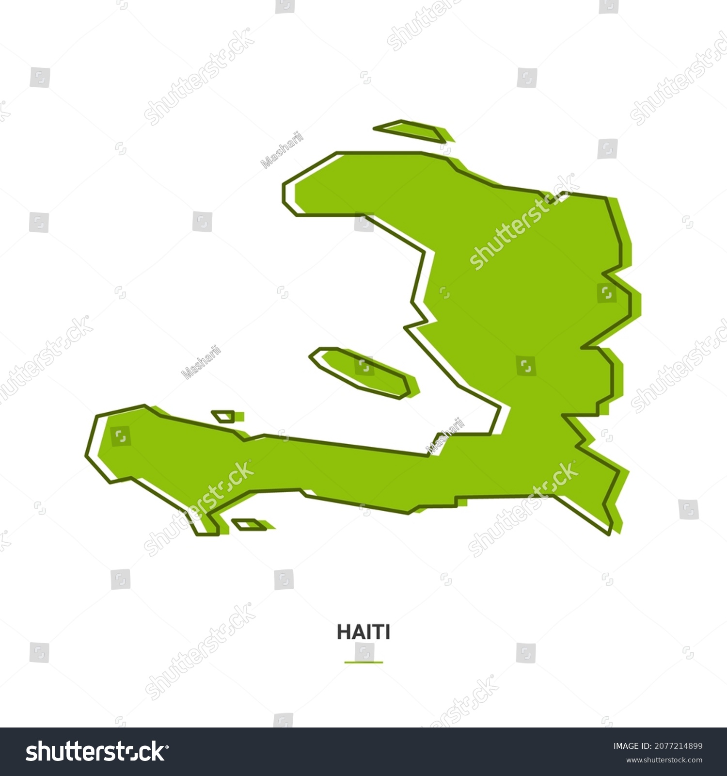 Haiti Outline Map Green Colour Modern Stock Vector Royalty Free   Stock Vector Haiti Outline Map With Green Colour Modern Simple Line Cartoon Design Eps Vector 2077214899 