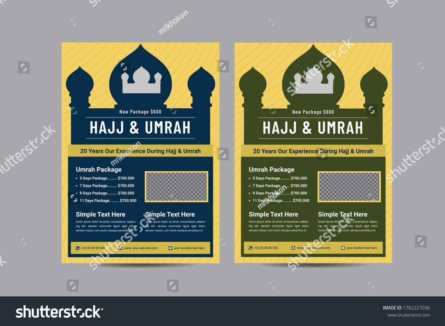 Hajj Umrah Flyer Design Template Vector Stock Vector (Royalty Free ...