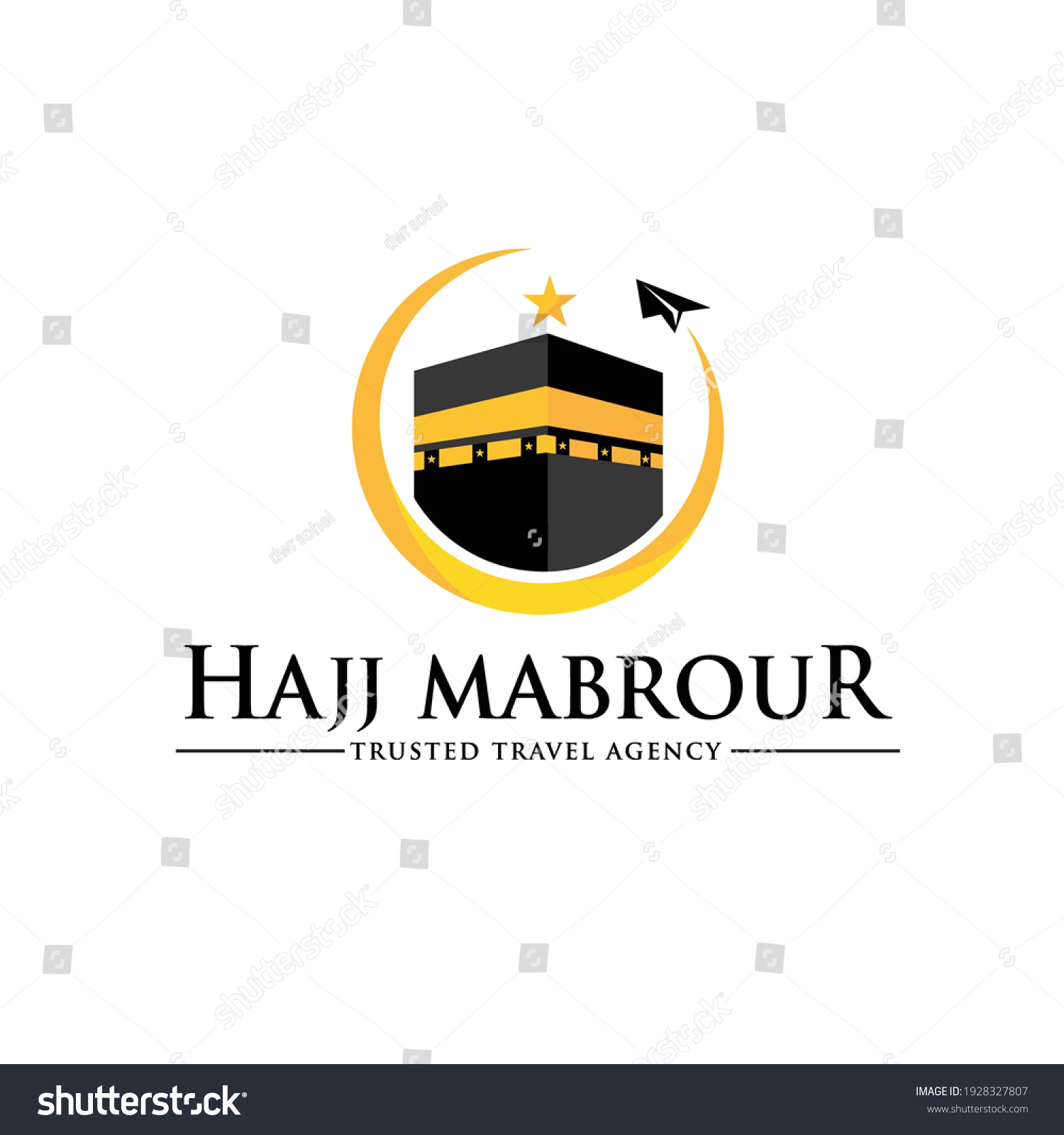 Hajj Travels Logokaaba Hajj Mabrour Stock Vector (Royalty Free) 1928327807