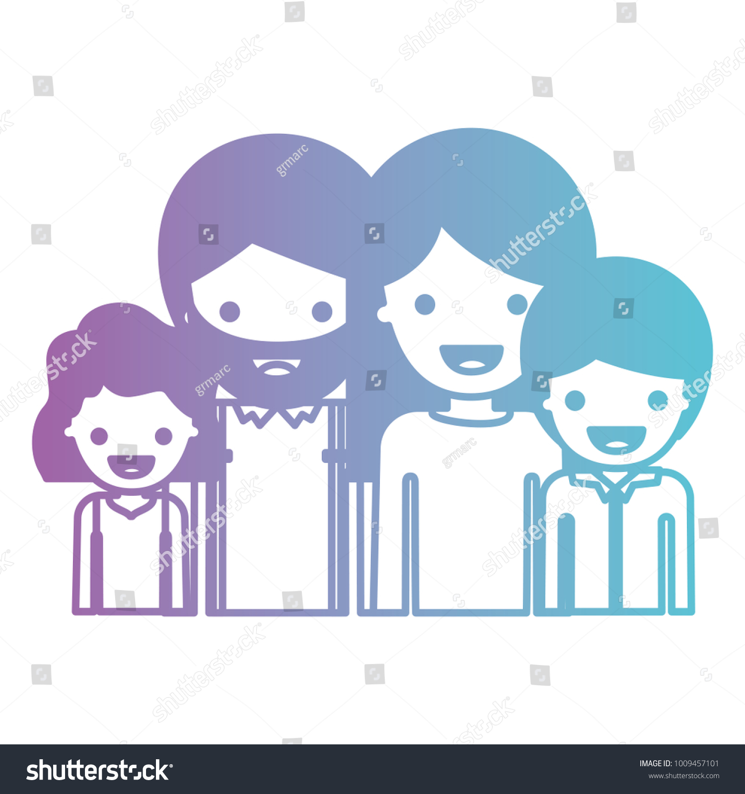 Half Body People Girl Wavy Hair Stock Vector Royalty Free