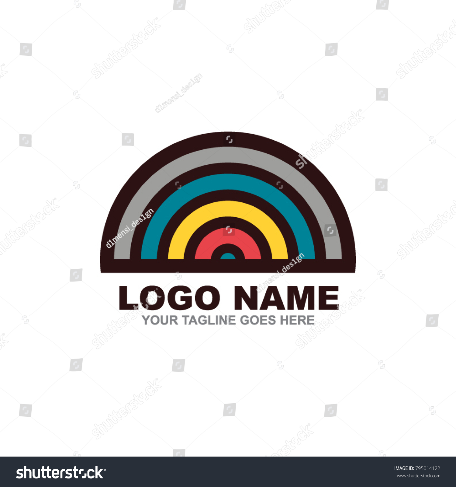 Half Circle Shape Logo Design Vector Stock Vector (Royalty Free) 795014122