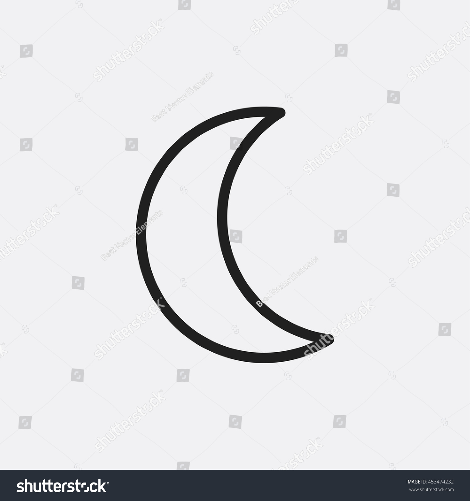 Half Moon Icon Illustration Isolated Vector Stock Vector 453474232 ...