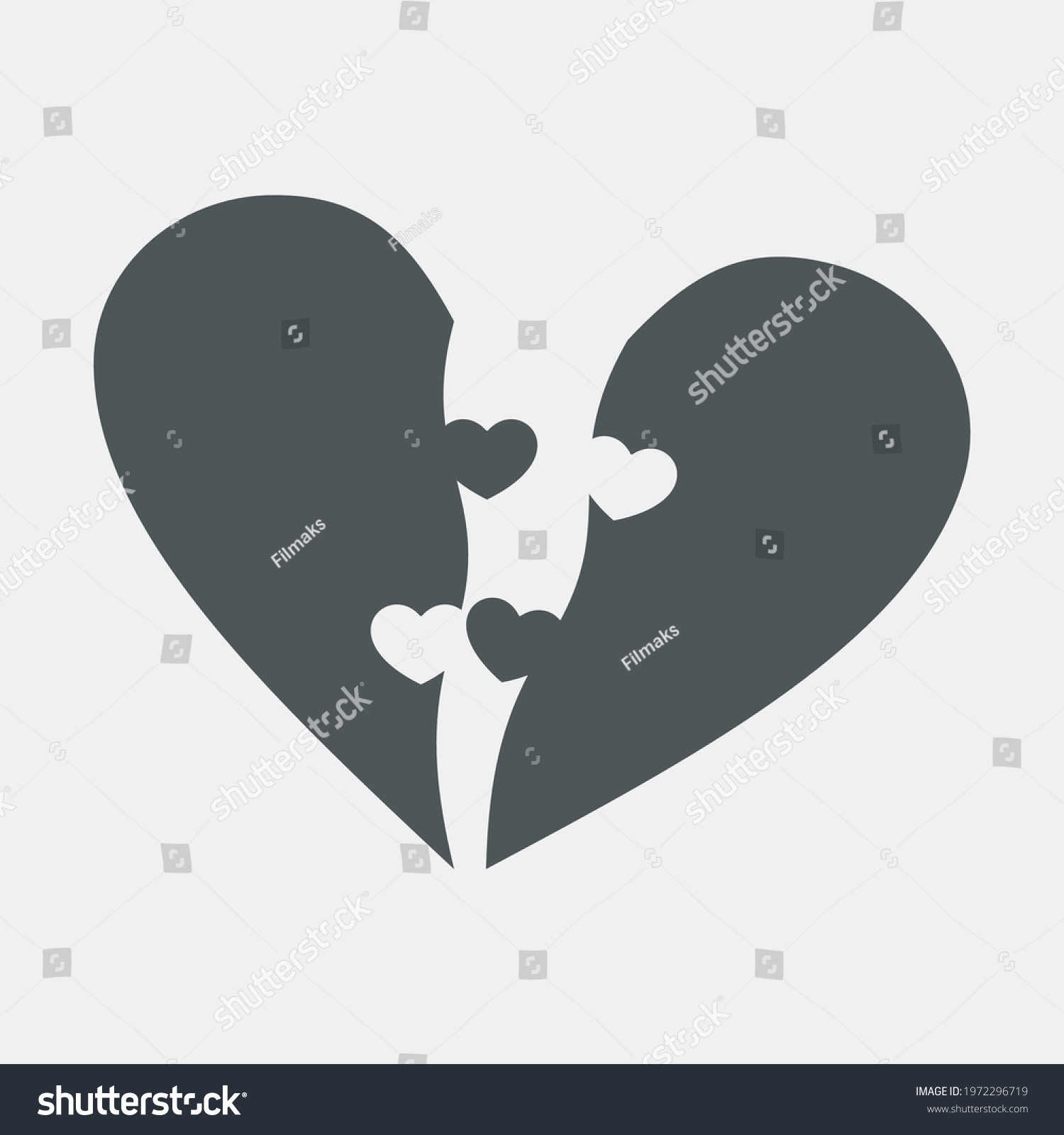 SVG of Half of heart puzzle quality vector illustration cut svg