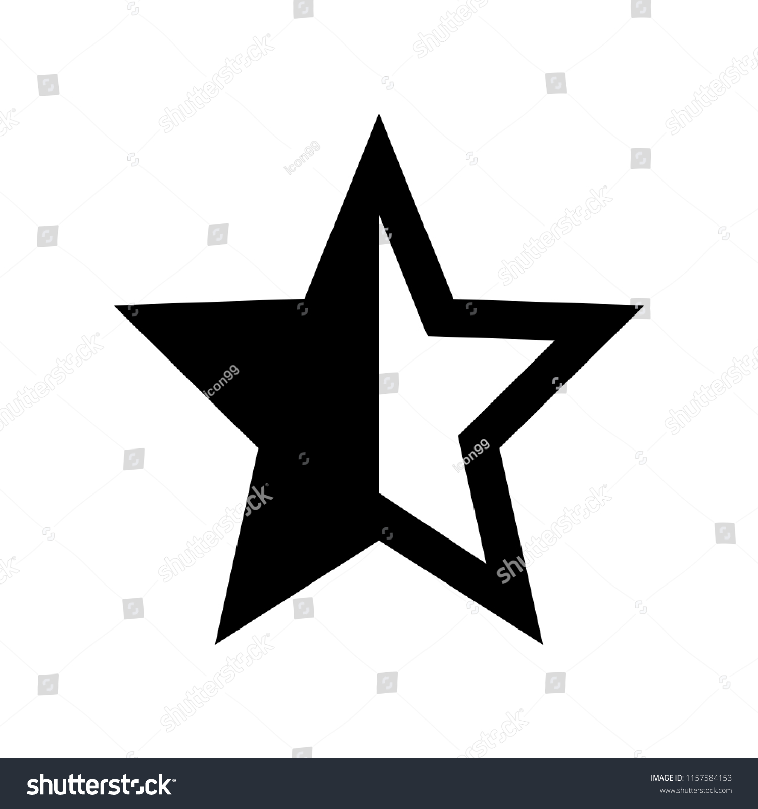 Half Star Rating Stock Vector (Royalty Free) 1157584153 Shutterstock