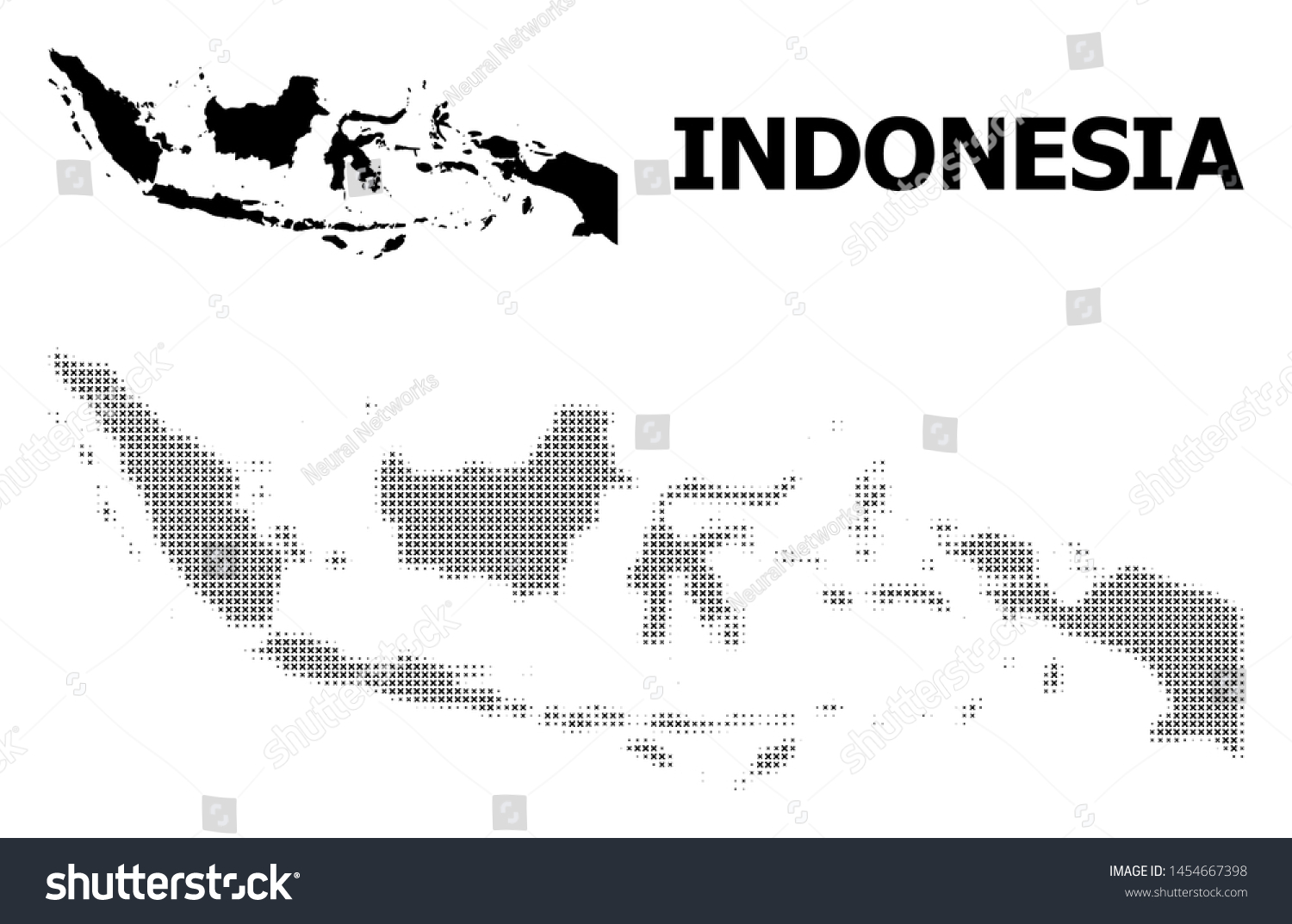 Halftone Solid Map Indonesia Composition Illustration Stock Vector ...