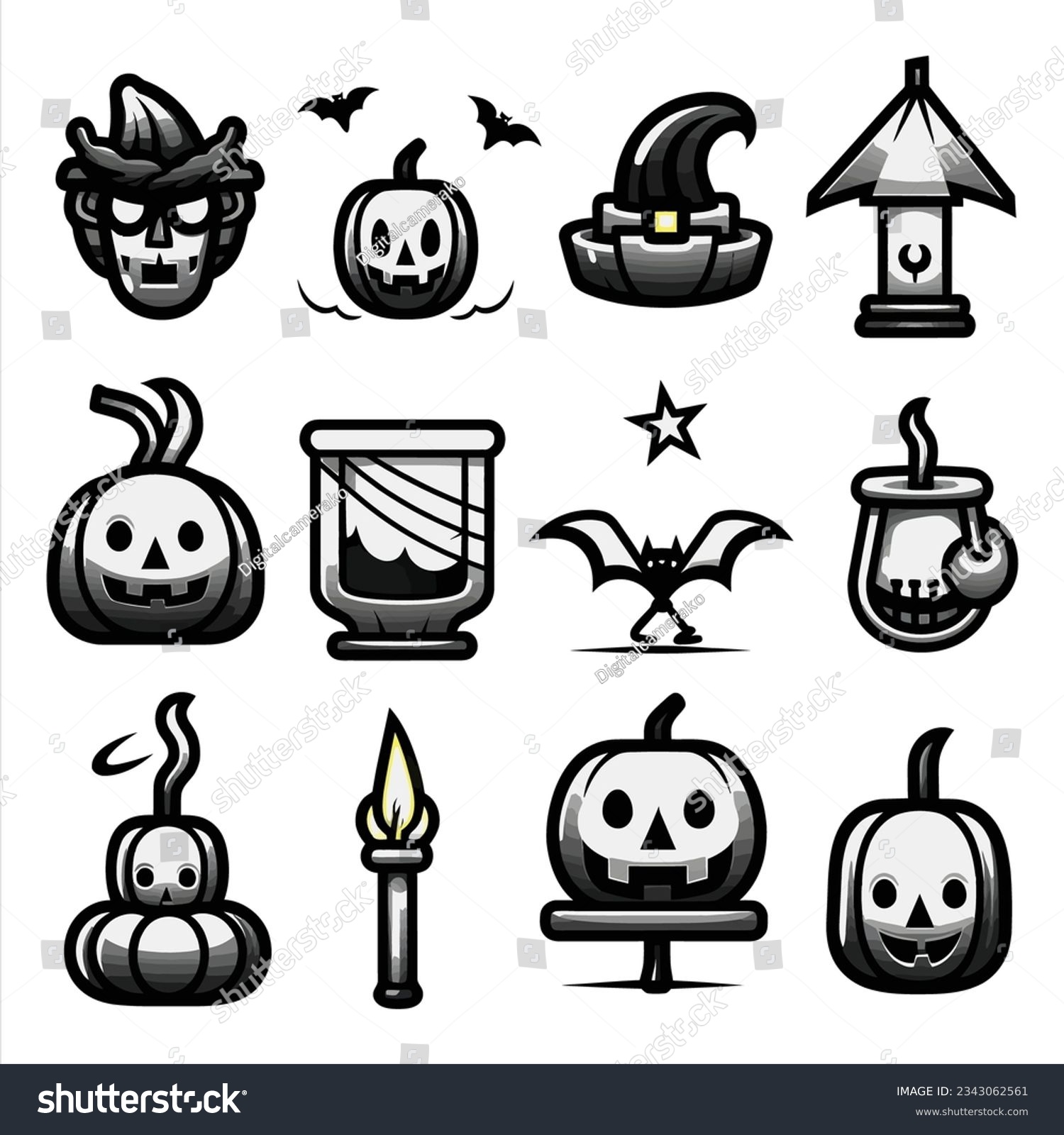 SVG of Hallo ween icons set, set of hallo ween bundle, elements, white background. Vector illustration. svg