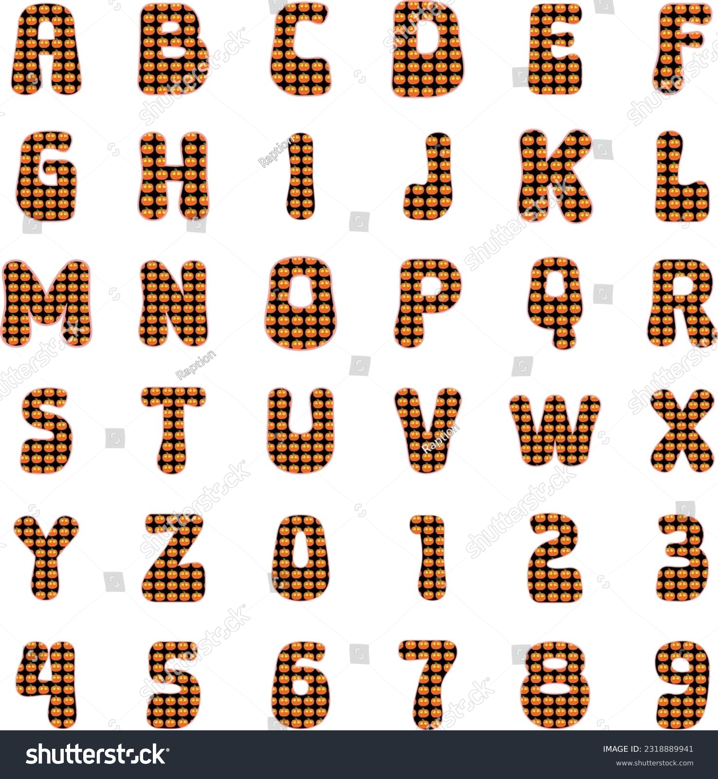 SVG of Halloween Alphabet svg bundle design svg