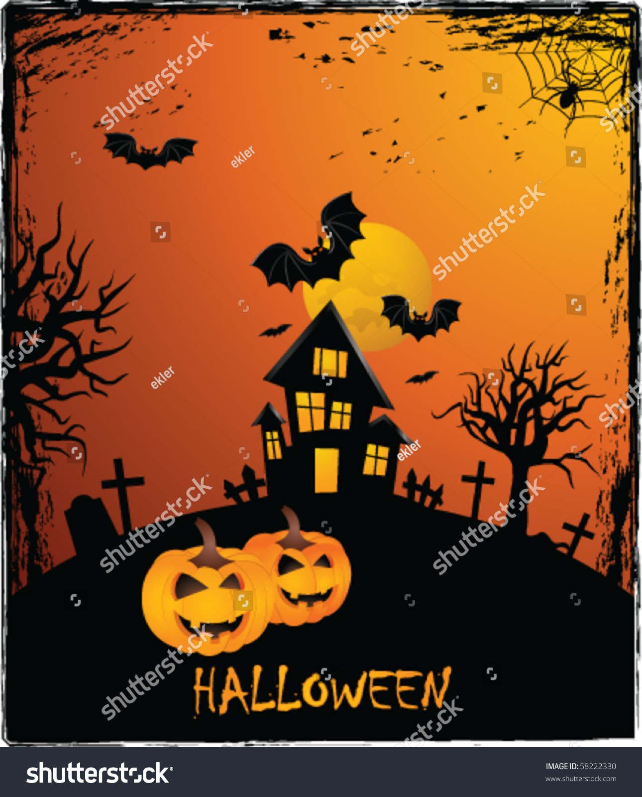 Halloween Background Stock Vector Illustration 58222330 : Shutterstock