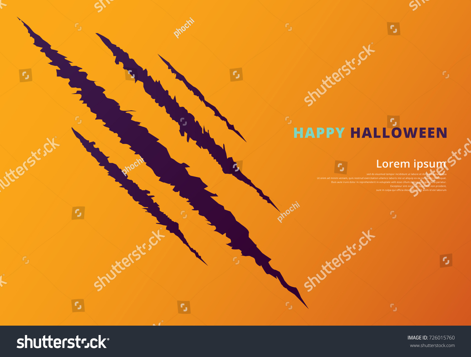 Halloween Event Concept Scratching Marks On Stock Vector Royalty Free 726015760