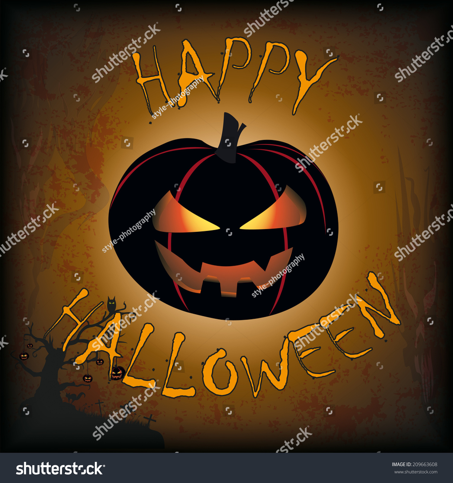 Halloween Flyer Background Design Pumpkin Eps Stock Vector Royalty Free