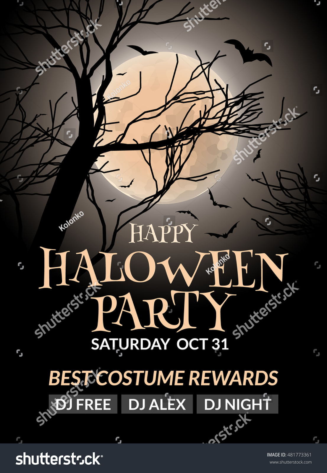 Halloween Flyer Poster Design Template Halloween Stock Vector Royalty Free