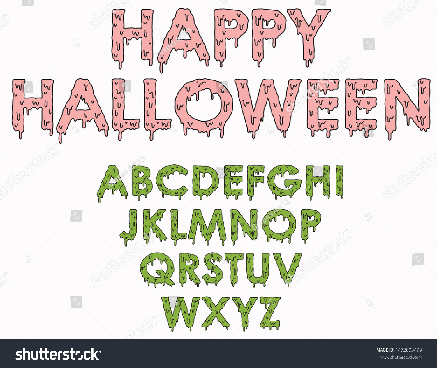 Halloween Font Vector Illustration Typesetting Color Stock Vector