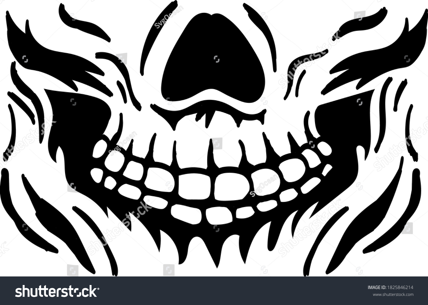 SVG of Halloween funny face mask pattern svg