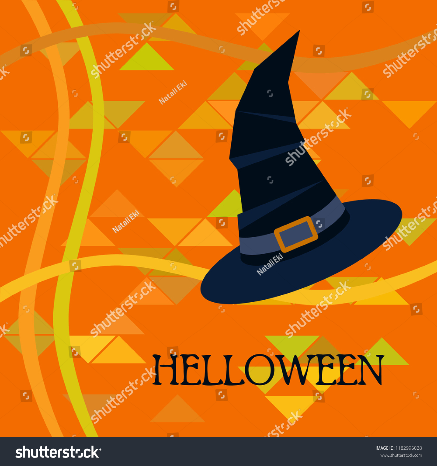 Halloween Hat Witches Night Vector Stock Vector Royalty Free   Stock Vector Halloween Hat Witches Night Vector 1182996028 