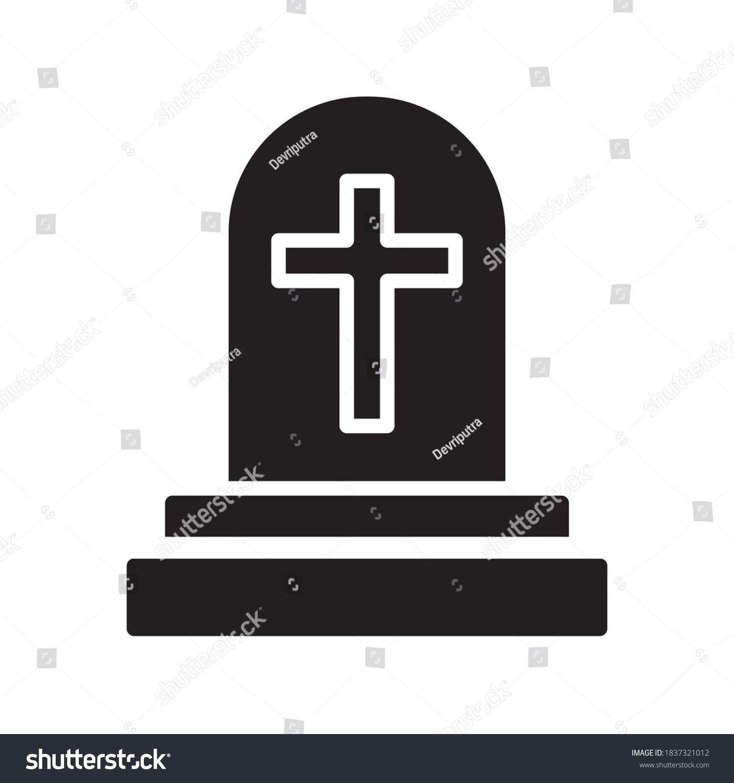 Halloween Icon Vector Illustration Funeral Gravestone Stock Vector ...