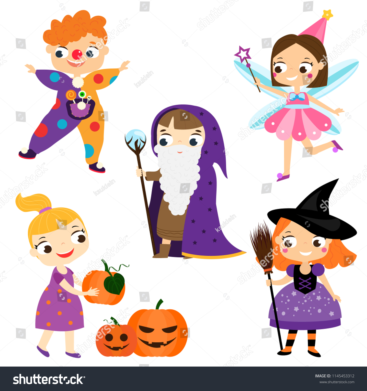 Halloween Kids Pumpkin Costume Witch Outfits Girls Fairy Dress