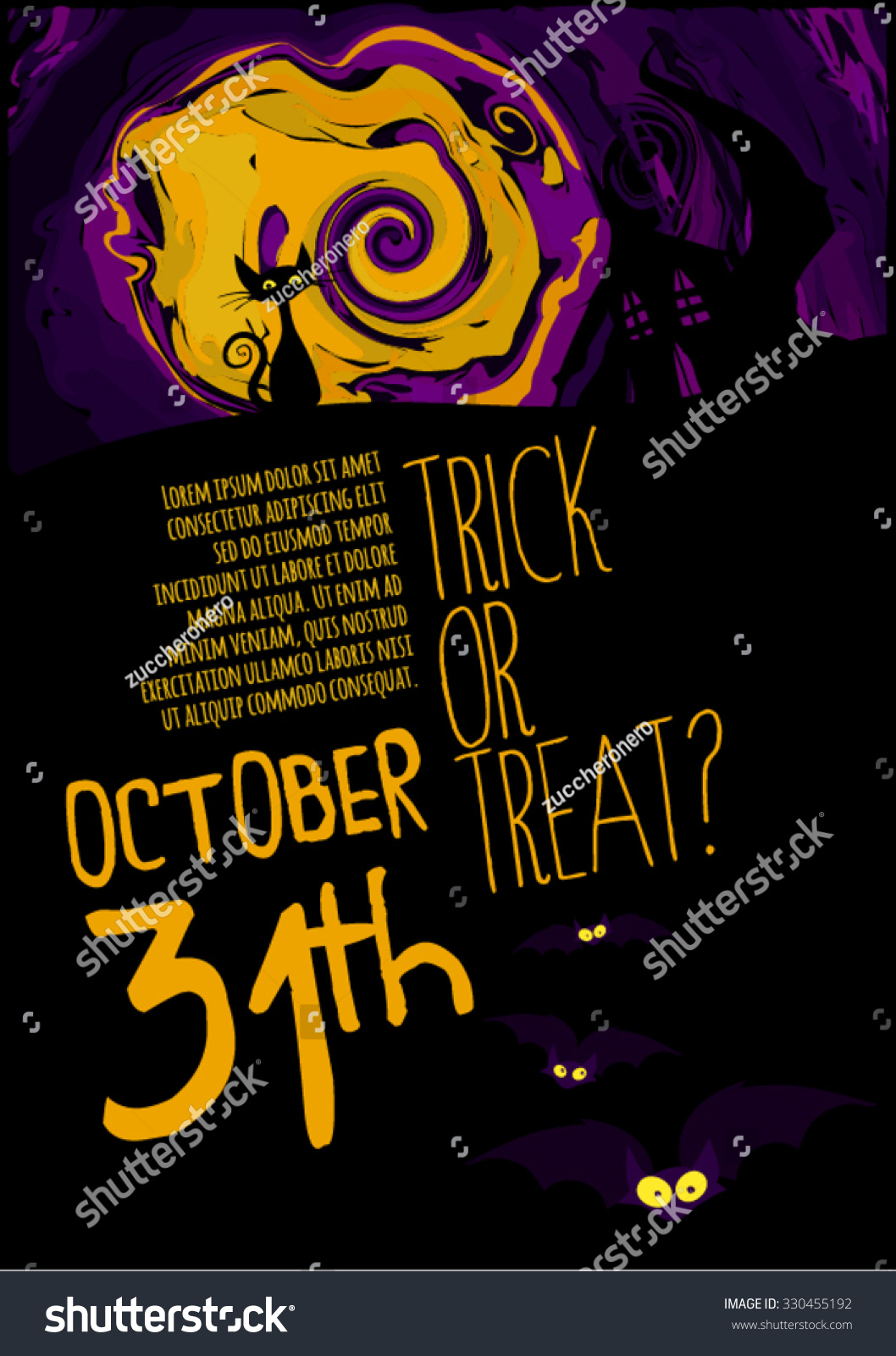 Halloween Party Flyer Halloween Poster Layout Stock Vector Royalty Free 330455192