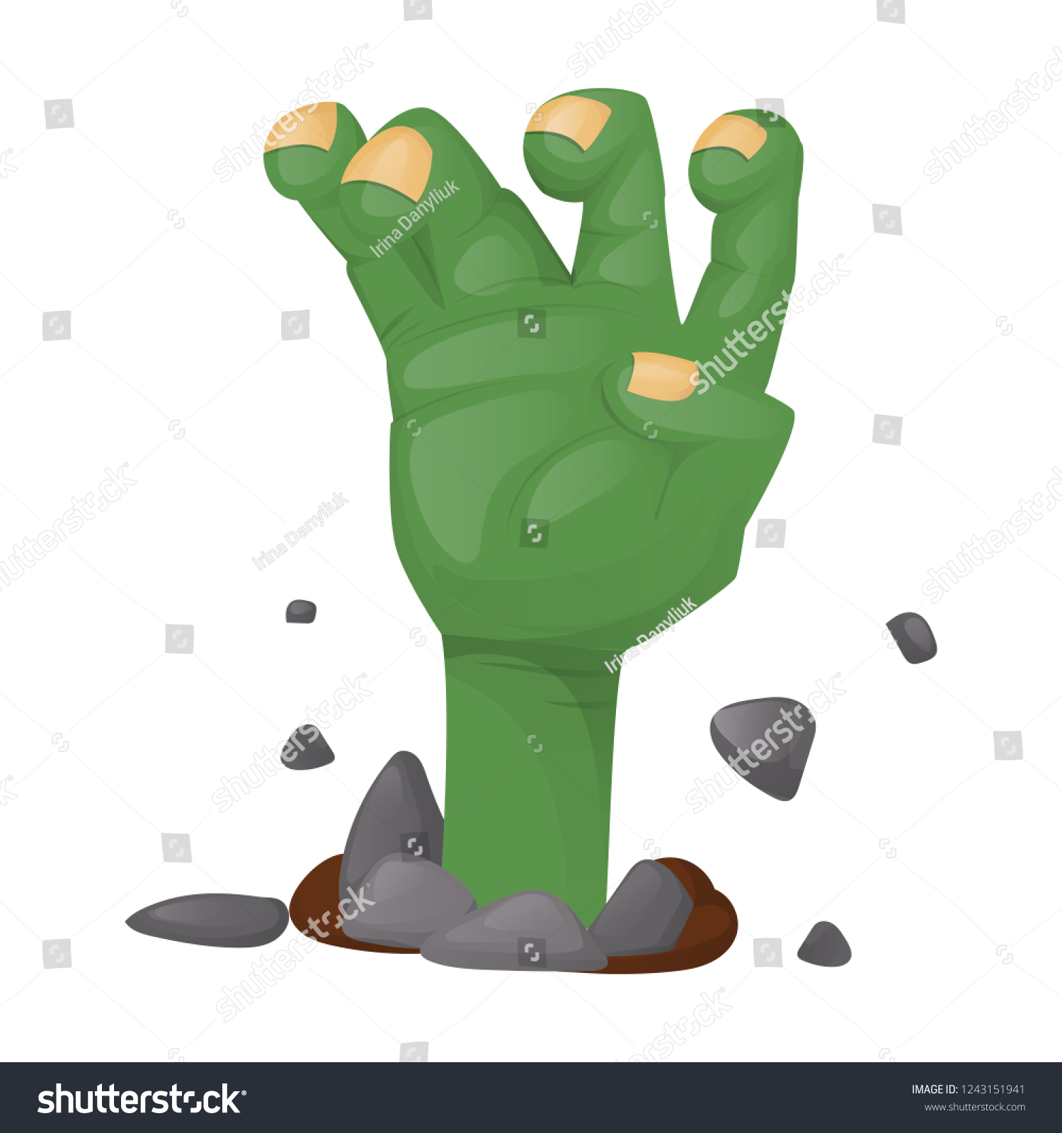 Halloween Party Scary Zombie Hand Spooky Stock Vector (Royalty Free ...