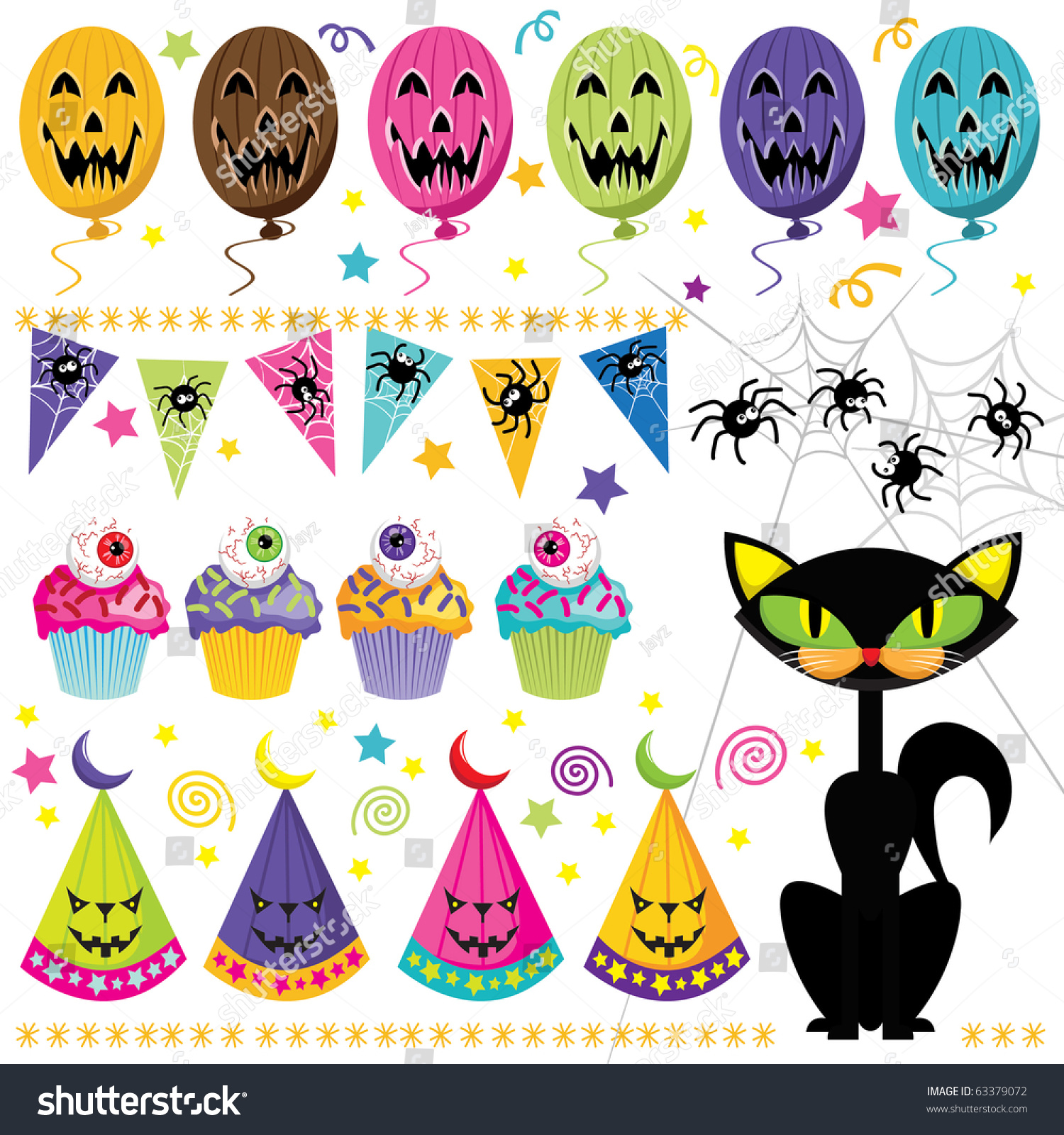 Halloween Party Set Stock Vector 63379072 - Shutterstock