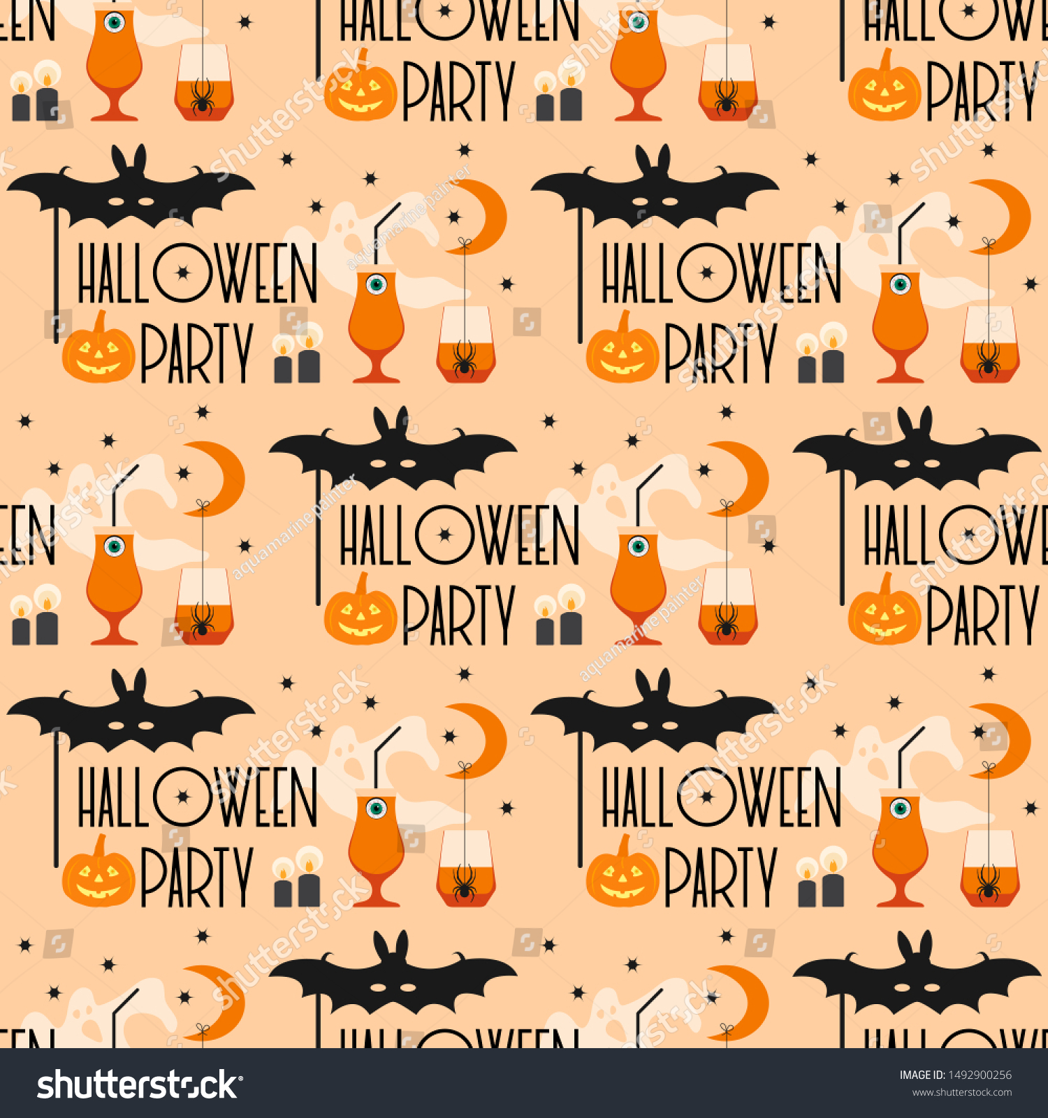 halloween party 2020 Halloween Party 2020 Vector Seamless Pattern Stock Vector Royalty Free 1492900256 halloween party 2020