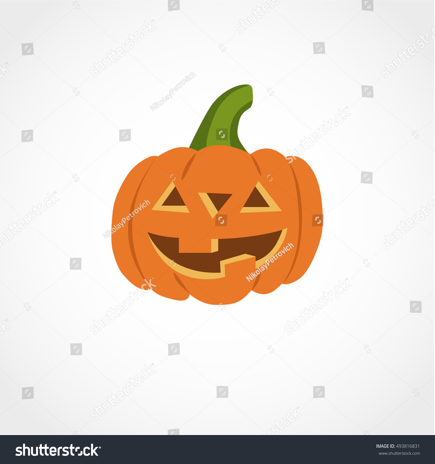 Halloween Pumpkin Icon Isolated On White Stock Vector (Royalty Free