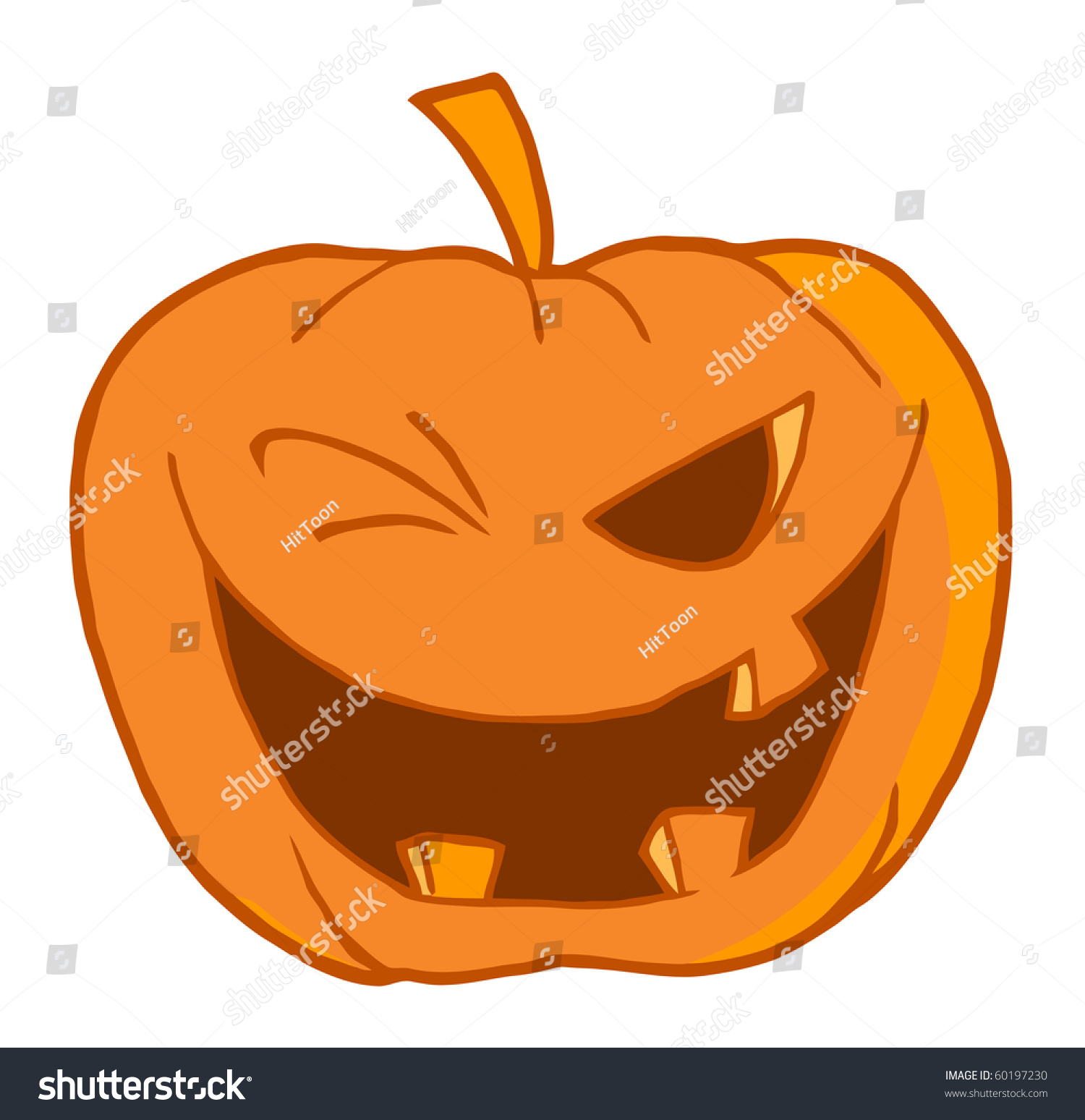 Halloween Pumpkin Winking Stock Vector 60197230 - Shutterstock