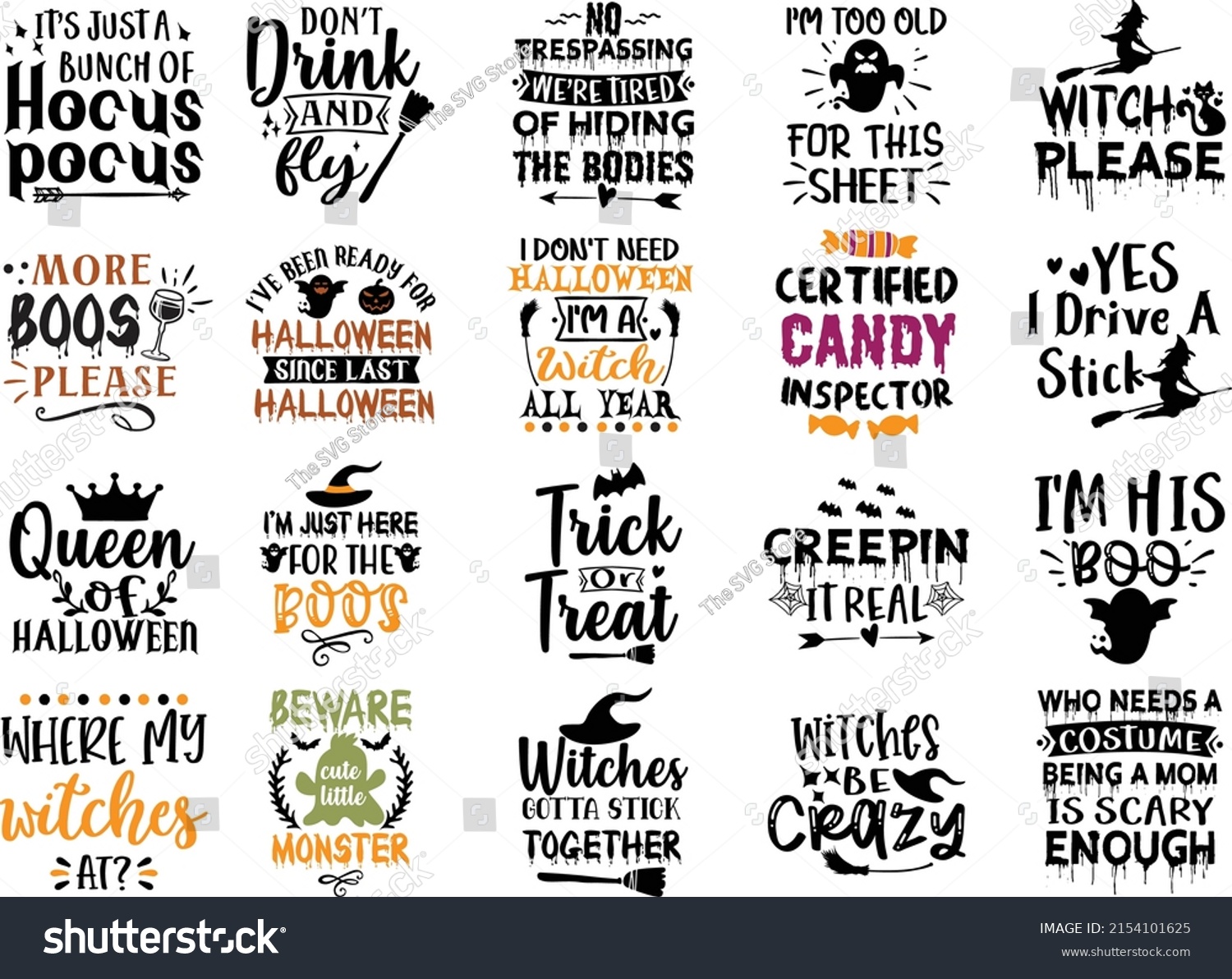 SVG of Halloween Quotes SVG Designs Bundle. Halloween quotes SVG cut files bundle, Halloween quotes t shirt designs bundle, Quotes about funny, happy cut files, eps files, scary SVG bundle svg