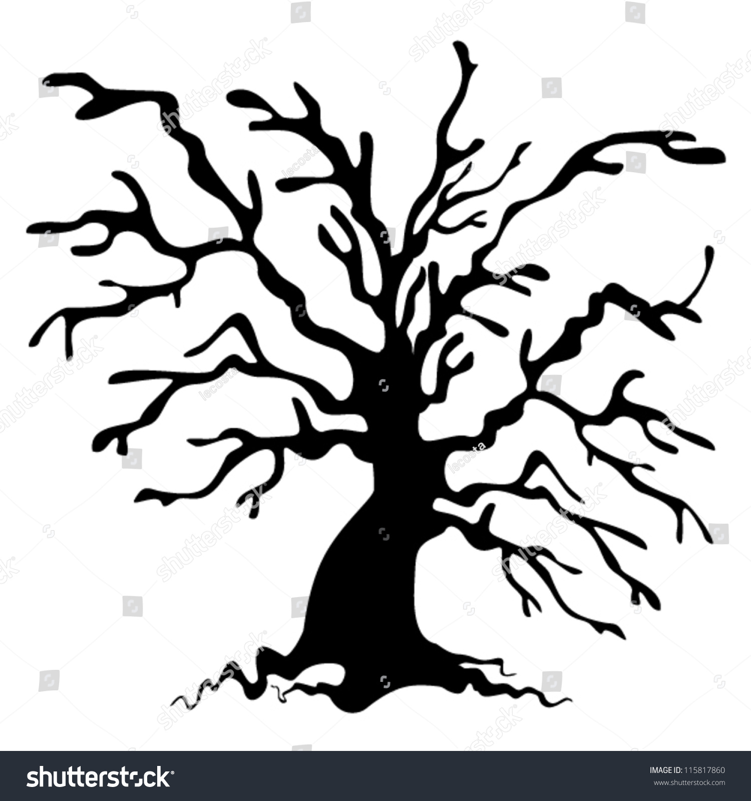 Halloween Tree Tree Silhouette Stock Vector 115817860 - Shutterstock