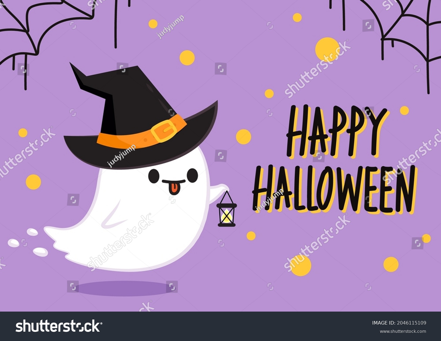 Halloween Wallpaper Cute Ghost Cartoon Vector Stock Vector (Royalty ...