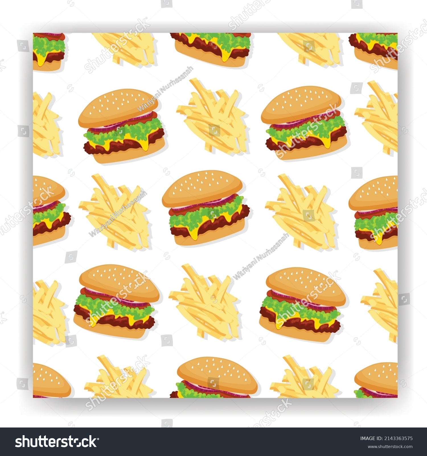 Hamburger Food Emoji Pattern Traditional Burger Stock Vector (Royalty ...