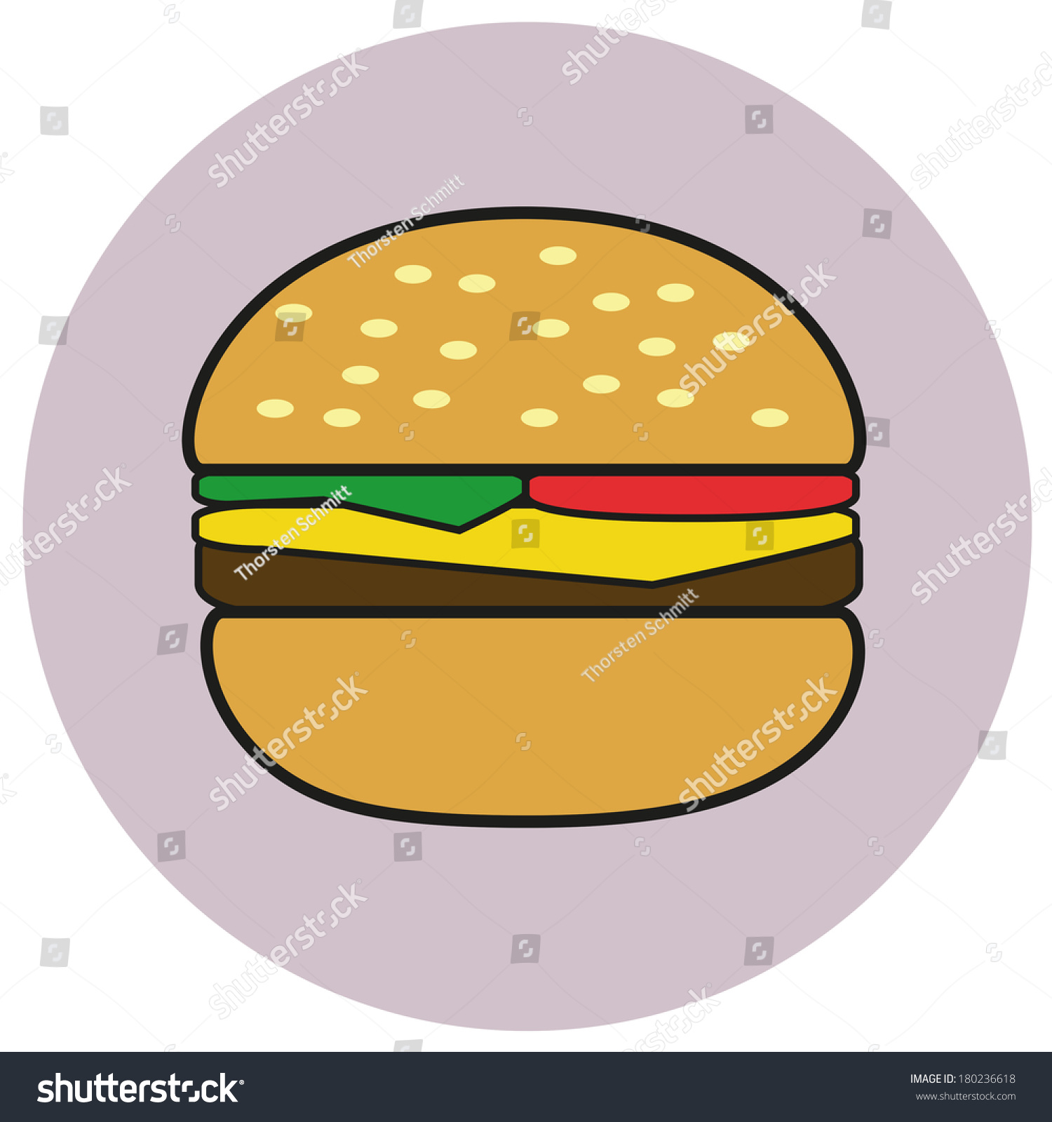 Hamburger Illustration Stock Vector (Royalty Free) 180236618