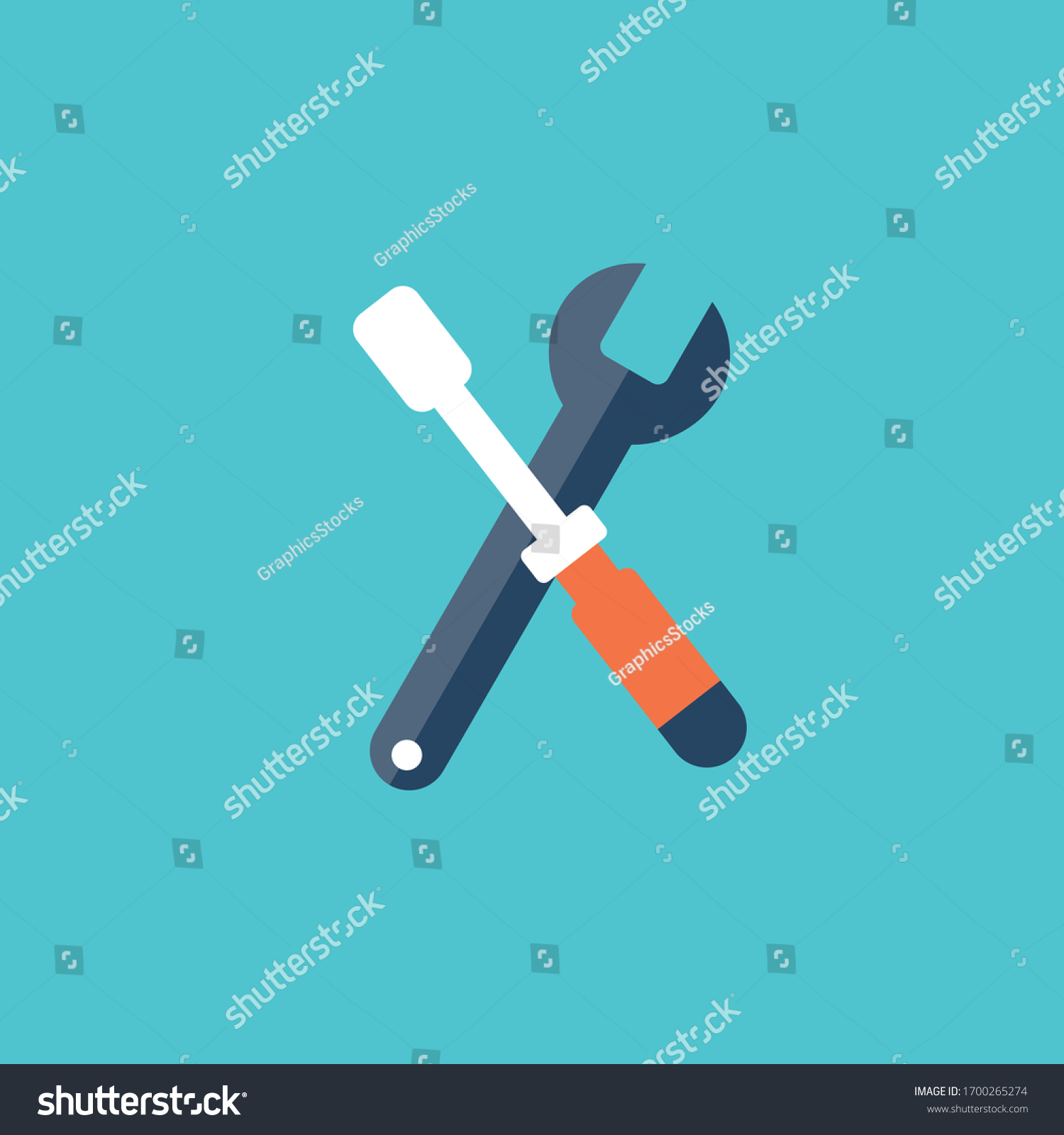 Hammer Screwdriver Vector Instruments Illustration Stock Vector