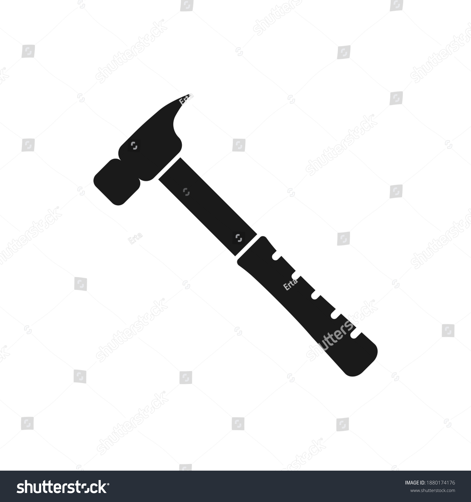 SVG of Hammer icon flat style isolated on white background. Vector illustration svg