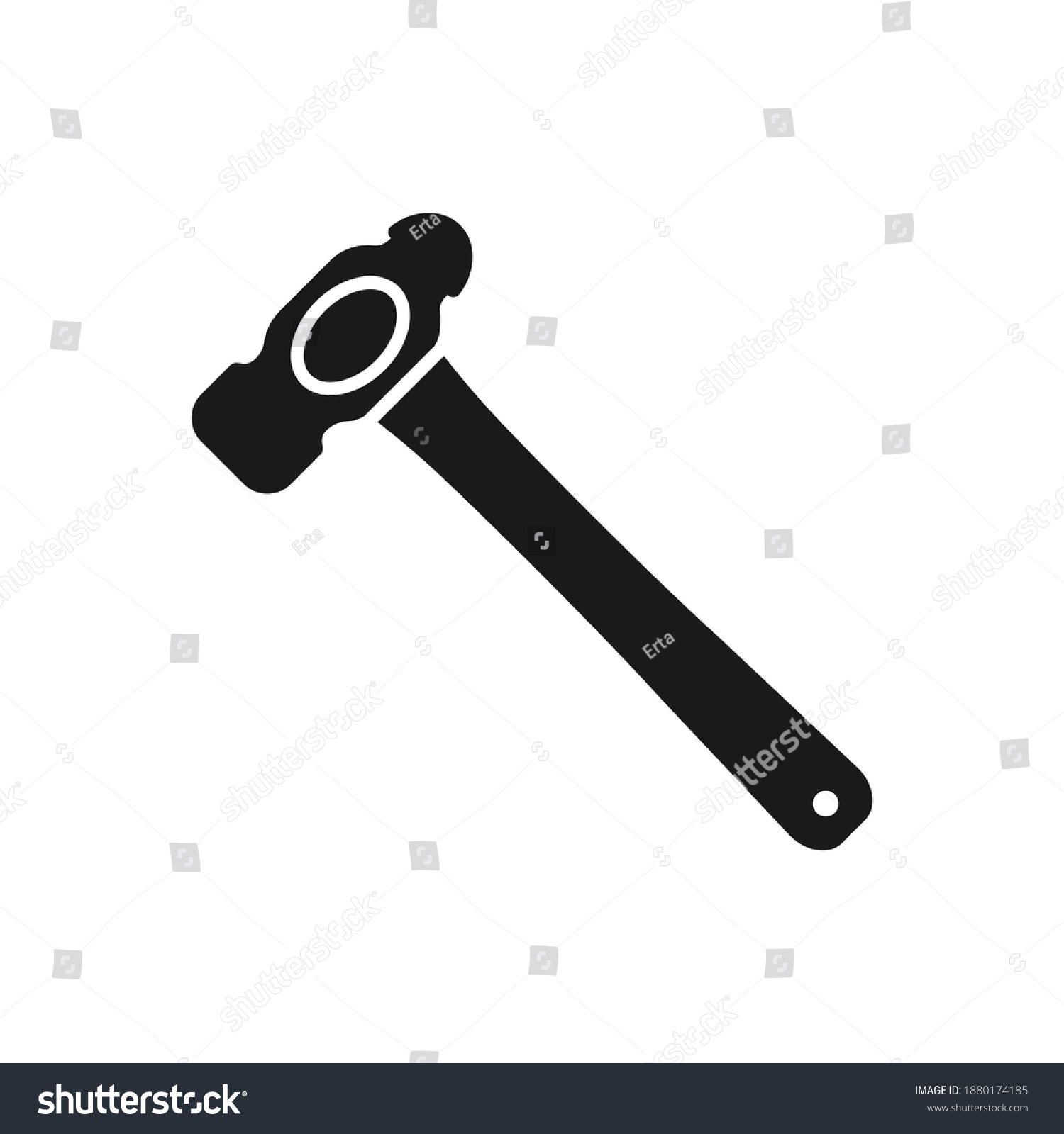 SVG of Hammer icon flat style isolated on white background. Vector illustration svg