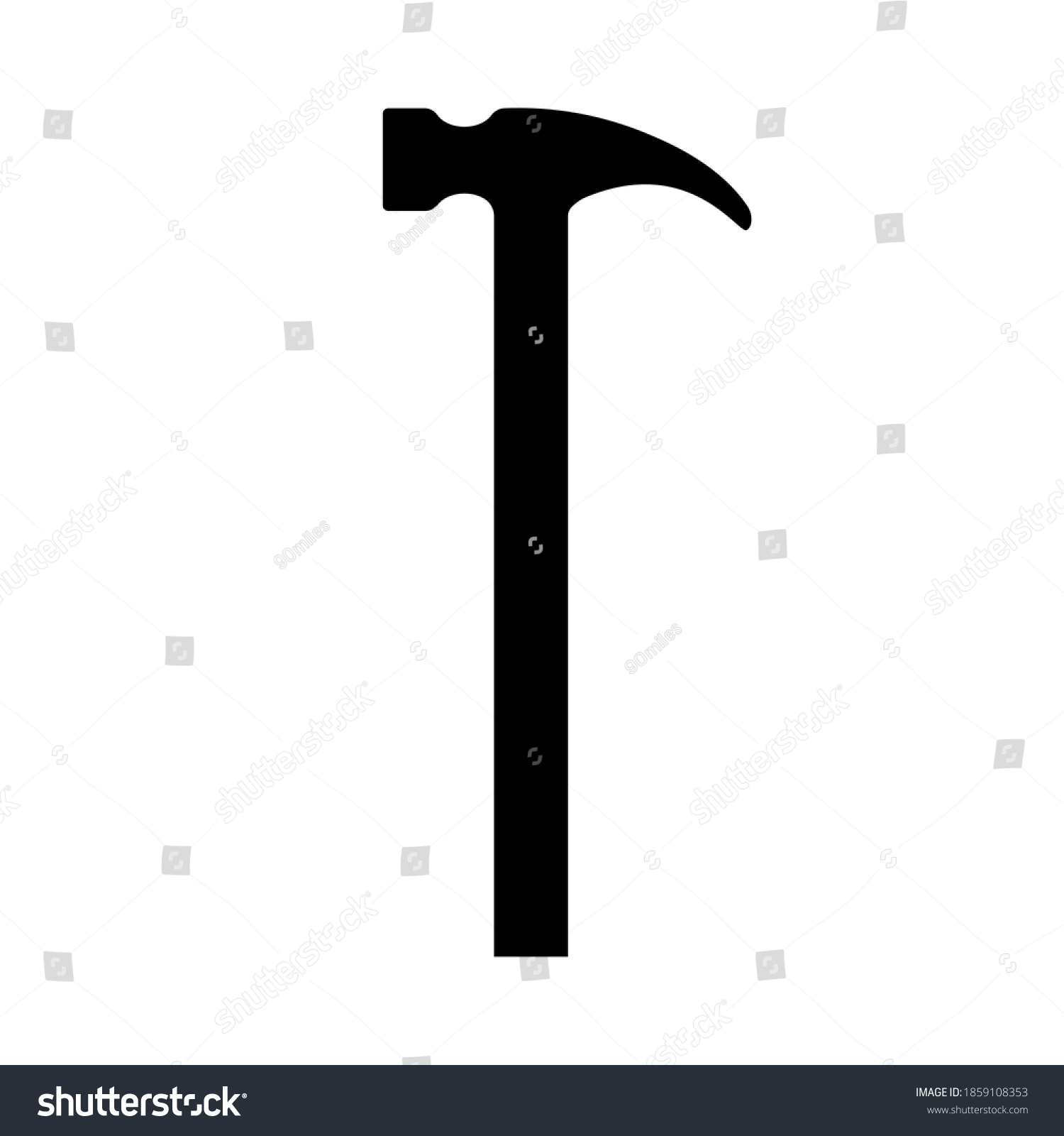 SVG of Hammer icon. Modern claw hammer with weighted metal head. Vector Illustration svg