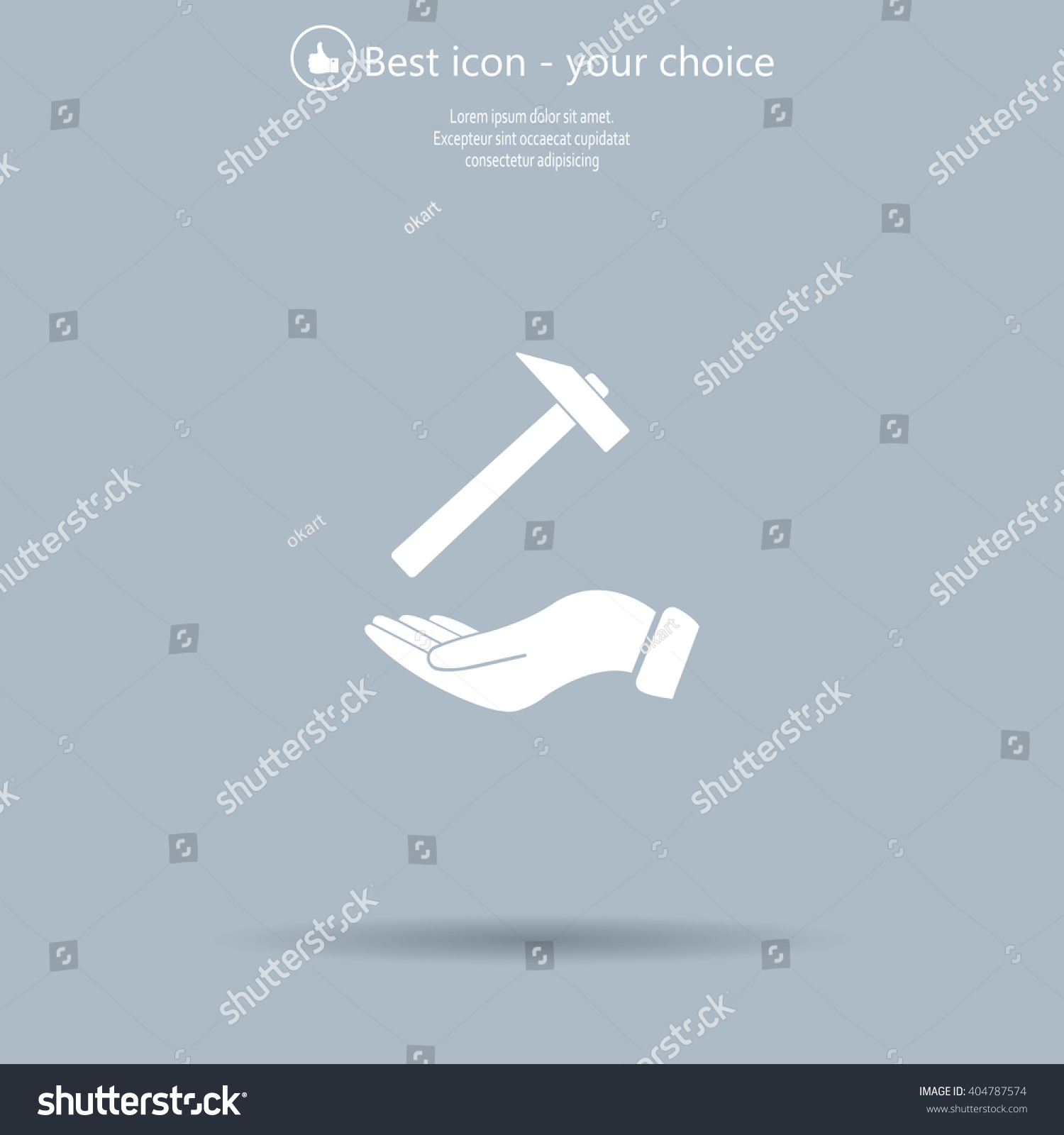 Hammer Hand Icon Stock Vector (Royalty Free) 404787574 Shutterstock