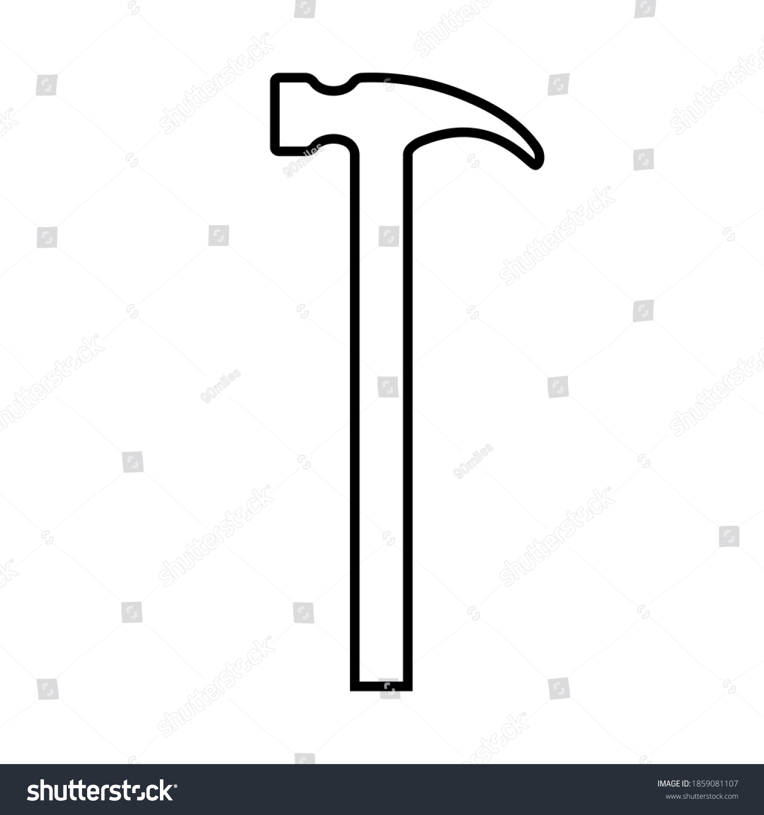 SVG of Hammer line icon. Modern claw hammer with weighted metal head. Vector Illustration svg