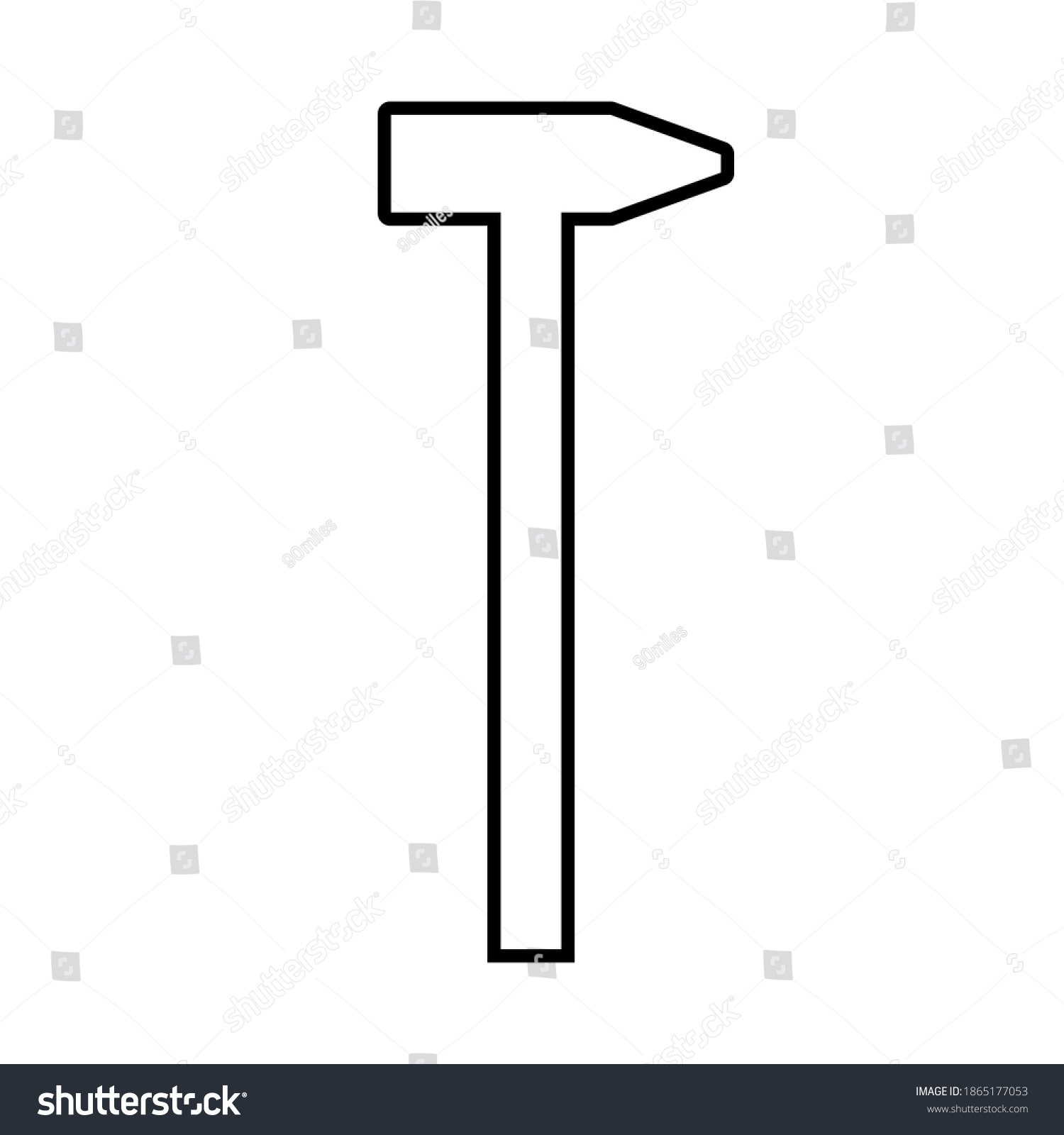 SVG of Hammer line icon. Simple hammer with weighted metal head. Vector Illustration svg